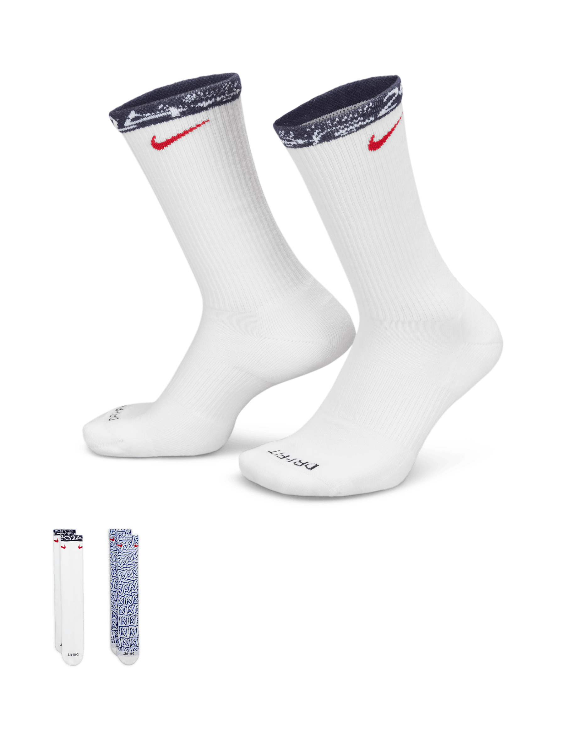 USA Everyday Nike Cushioned Socks (2 Pairs) - Multi-Colour