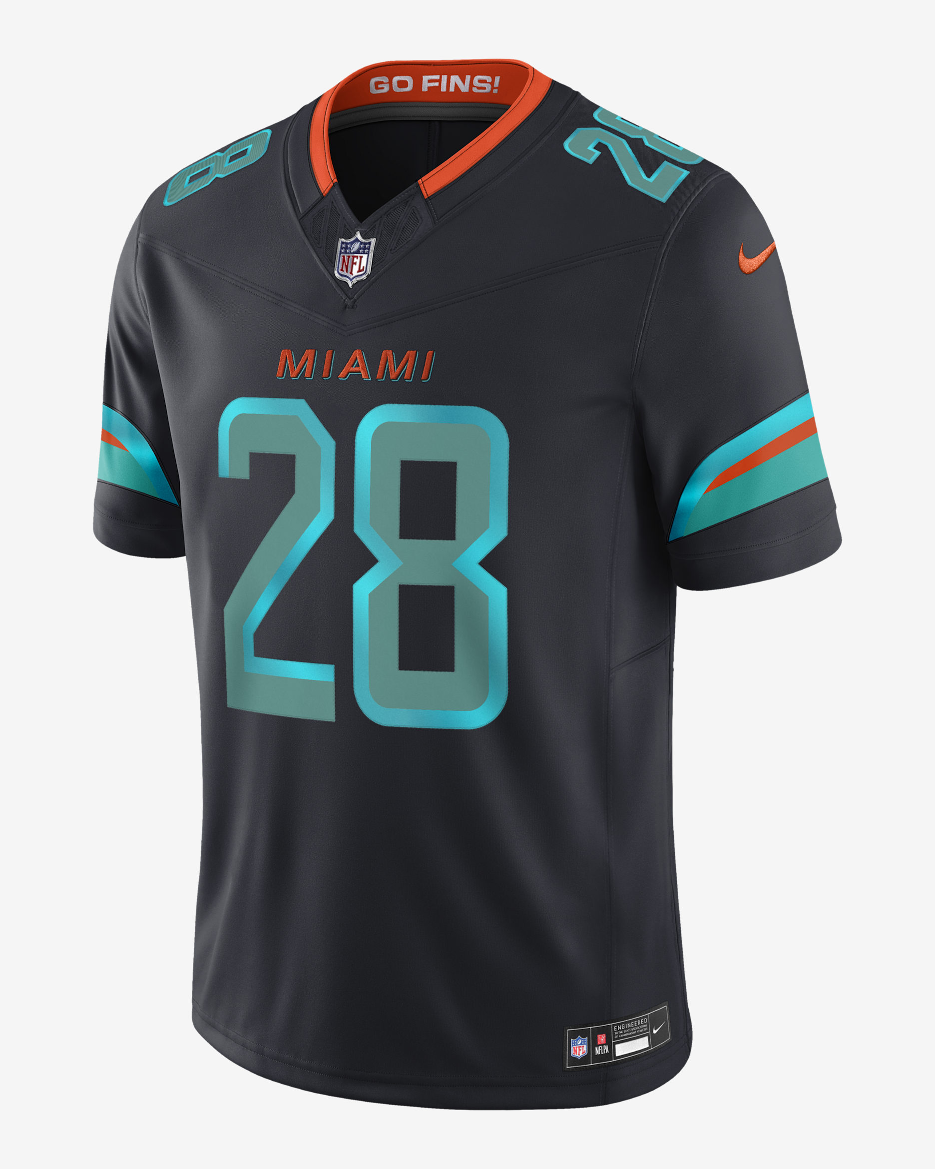 De’Von Achane Miami Dolphins Rivalries Collection Men's Nike Dri-FIT NFL Limited Jersey - Navy