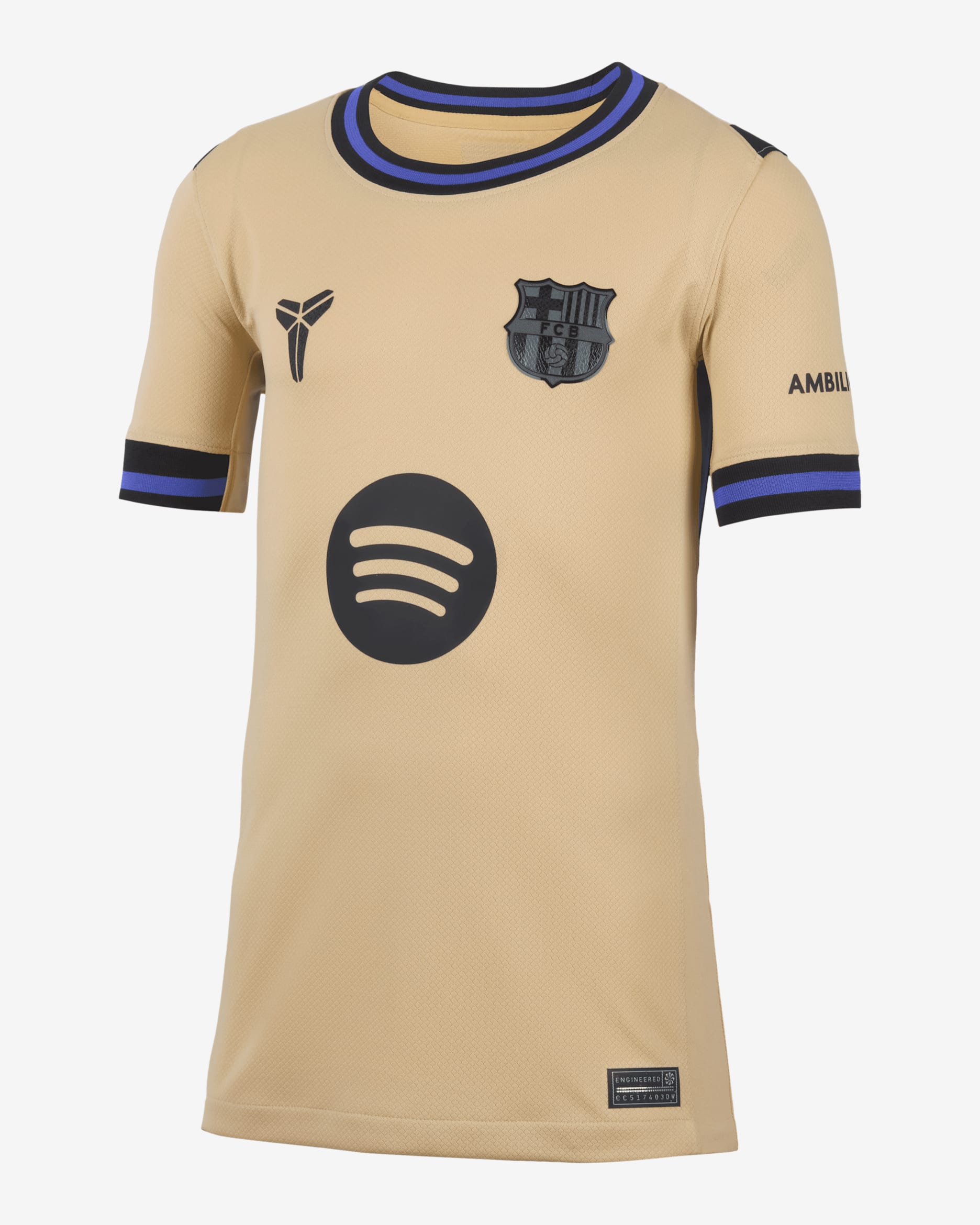 Lamine Yamal Barcelona 2025/26 Stadium Away Big Kids' Nike Dri-FIT Soccer Jersey - Gold