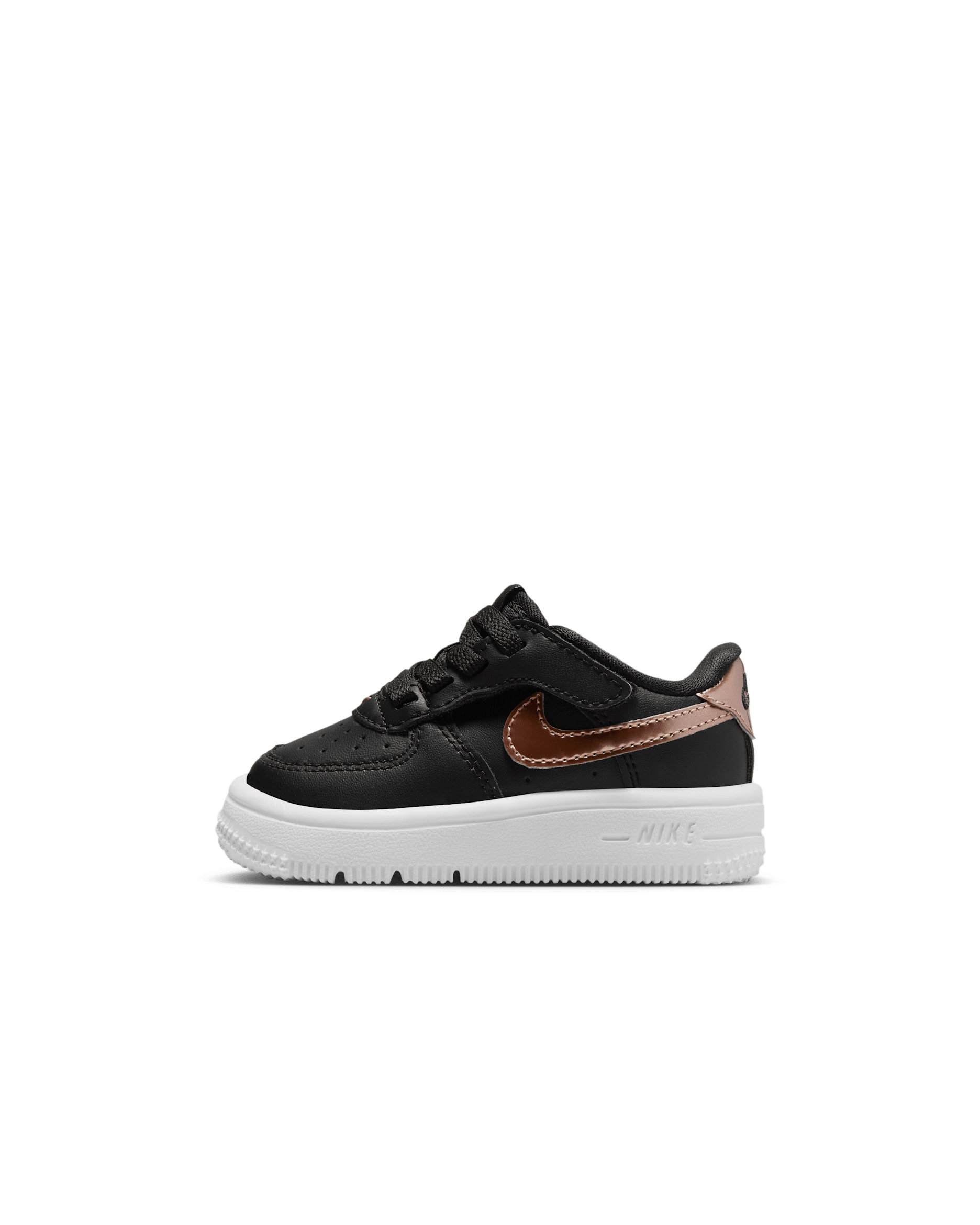 Nike Force 1 Low SE EasyOn Baby/Toddler Shoes - Black/White/Anthracite/Metallic Red Bronze