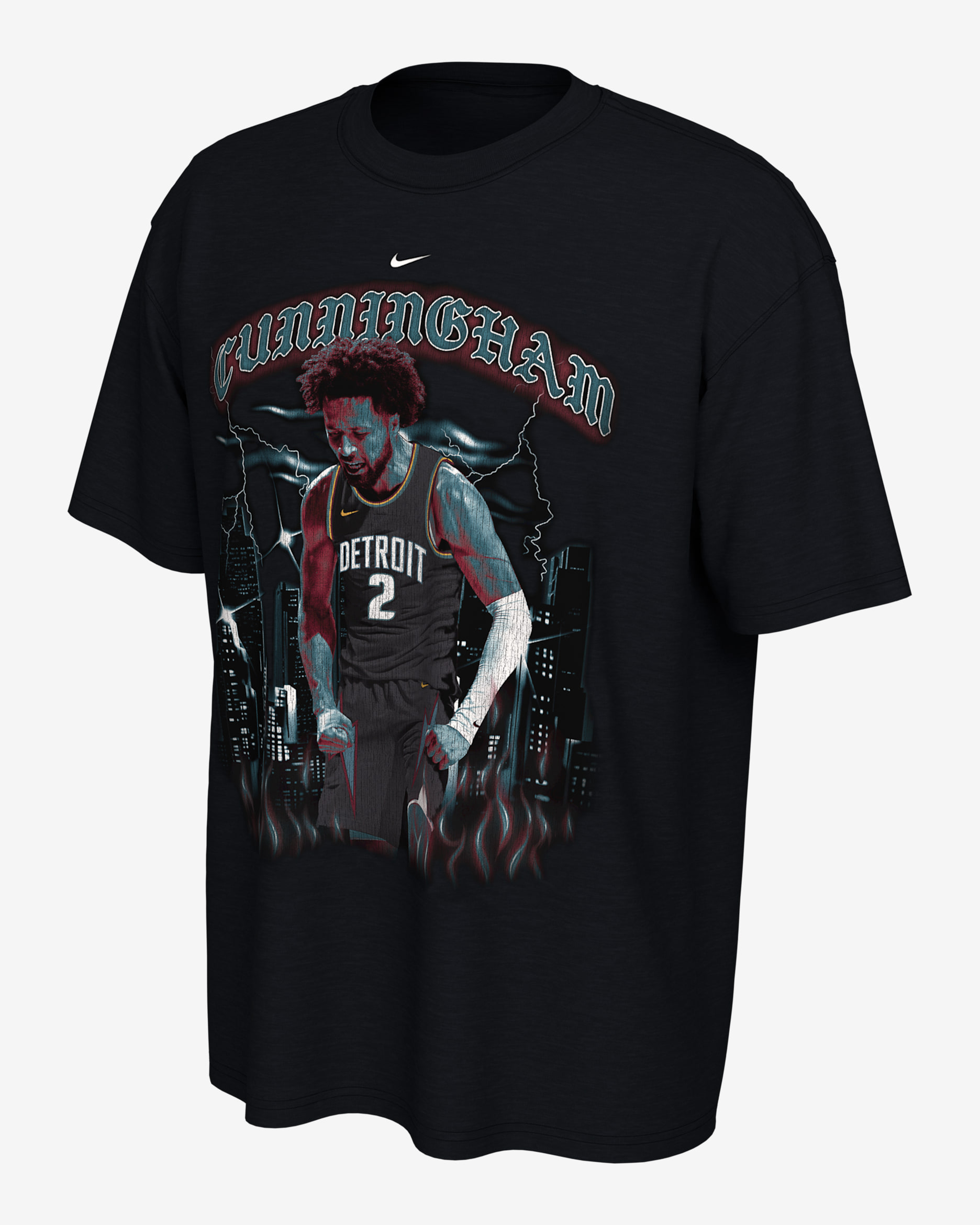 Playera Nike de la NBA Cade Cunningham Detroit Pistons City Edition - Negro