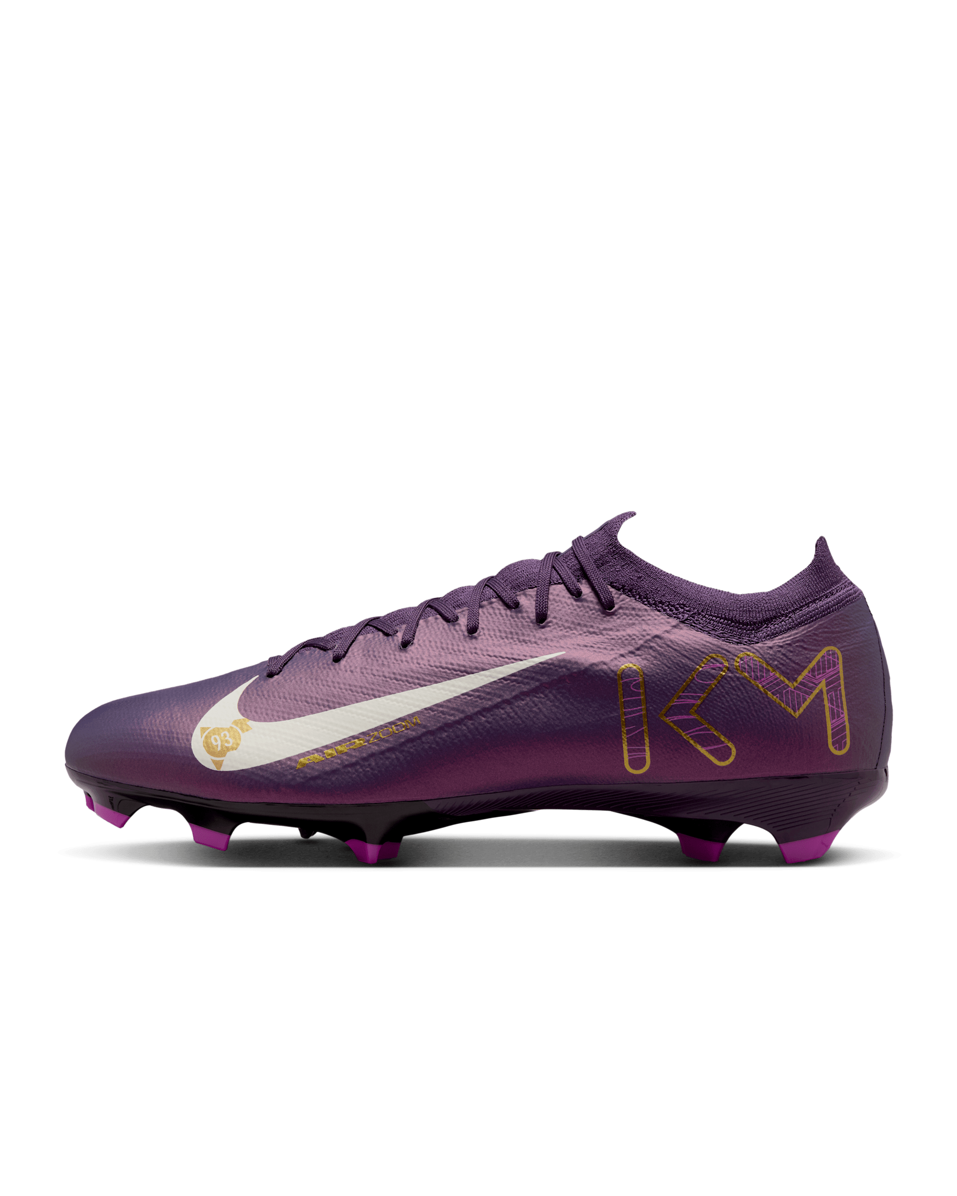 Tacos de fútbol para terreno firme de corte low Nike Mercurial Vapor 16 Pro "Kylian Mbappé" - Morado grandioso/Marfil pálido