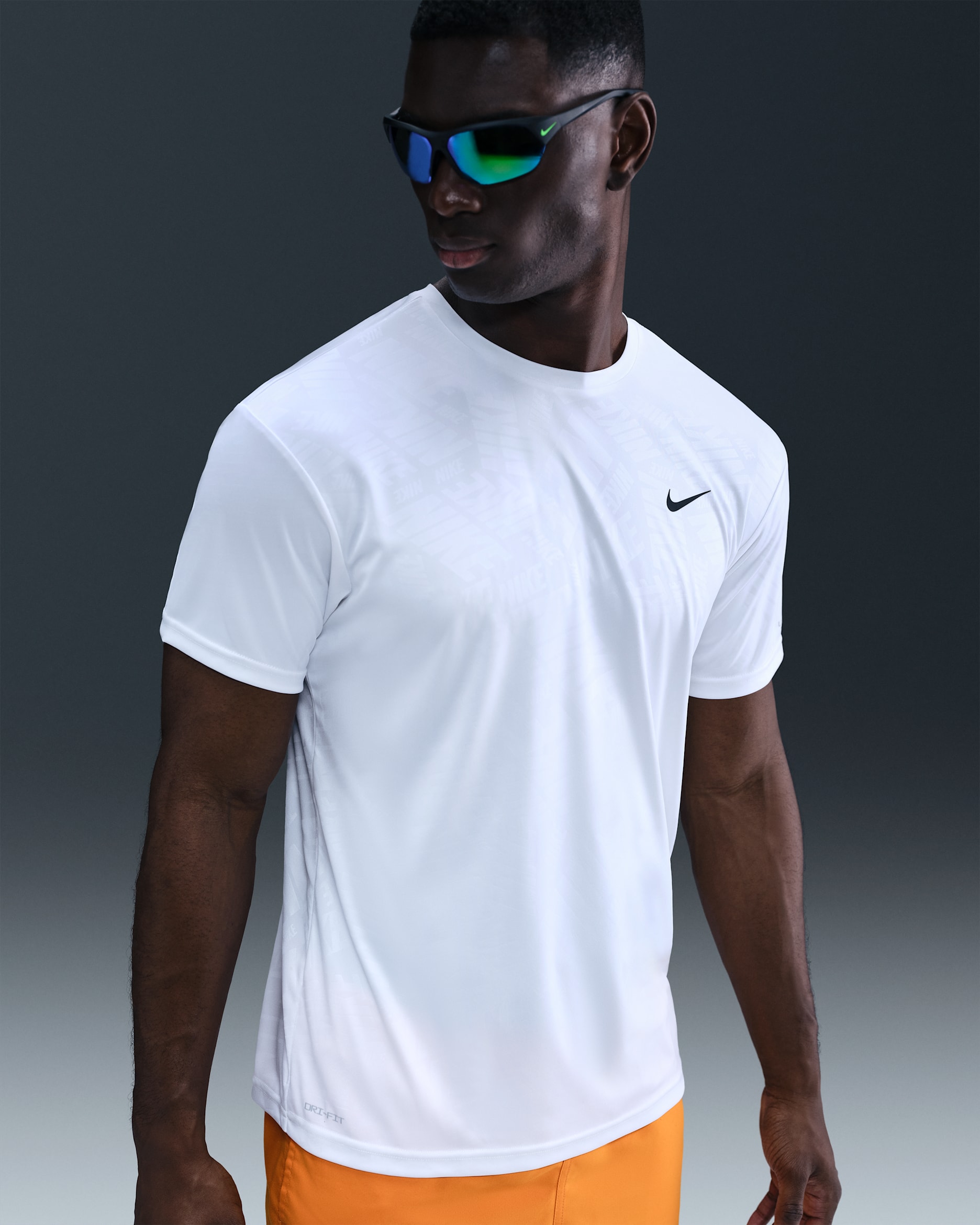 Playera de manga corta para hombre Nike Swim Hydroguard - Blanco/Negro