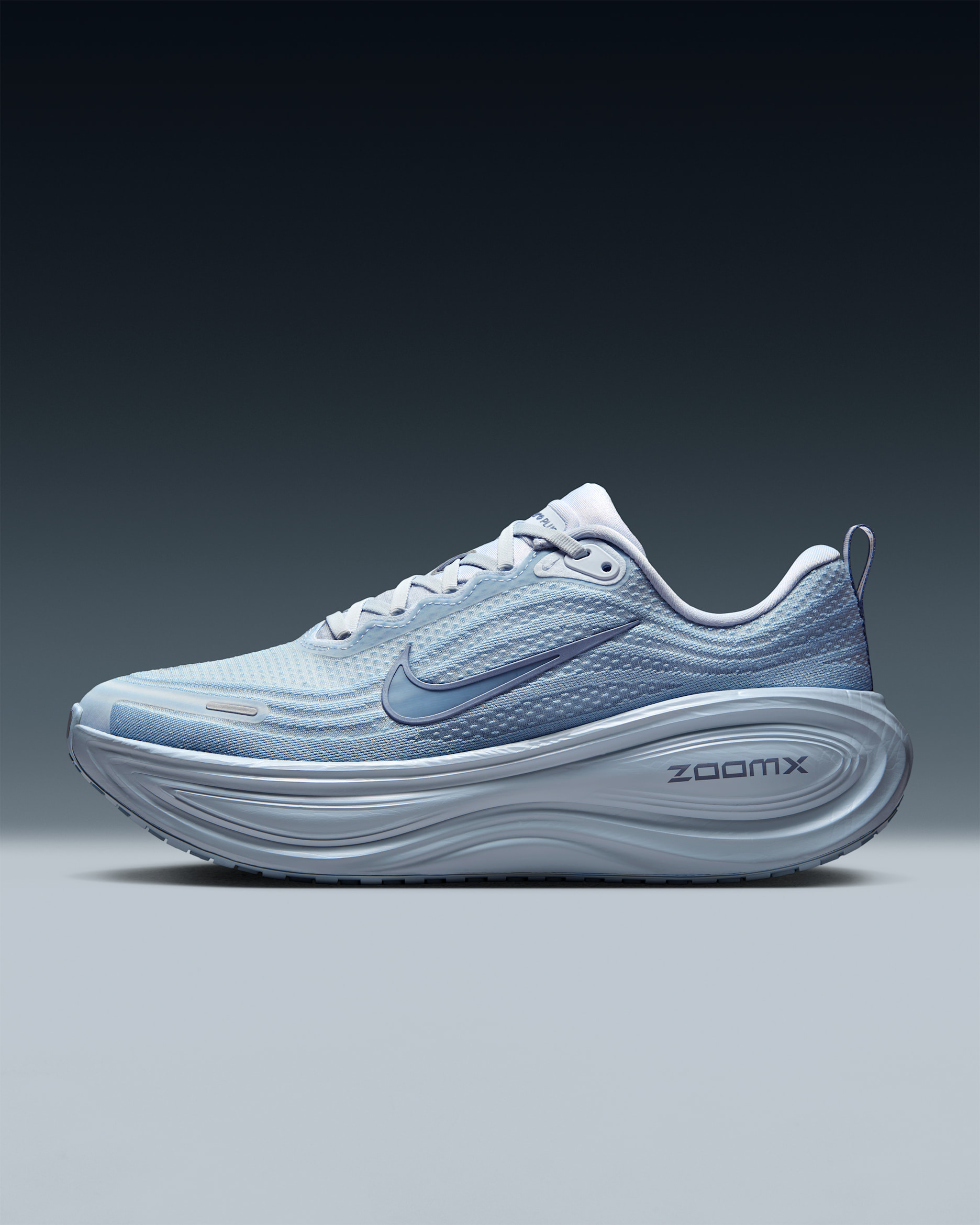 Nike Vomero Plus Men's Road Running Shoes - Football Grey/Light Armoury Blue/Metallic Silver/Ashen Slate