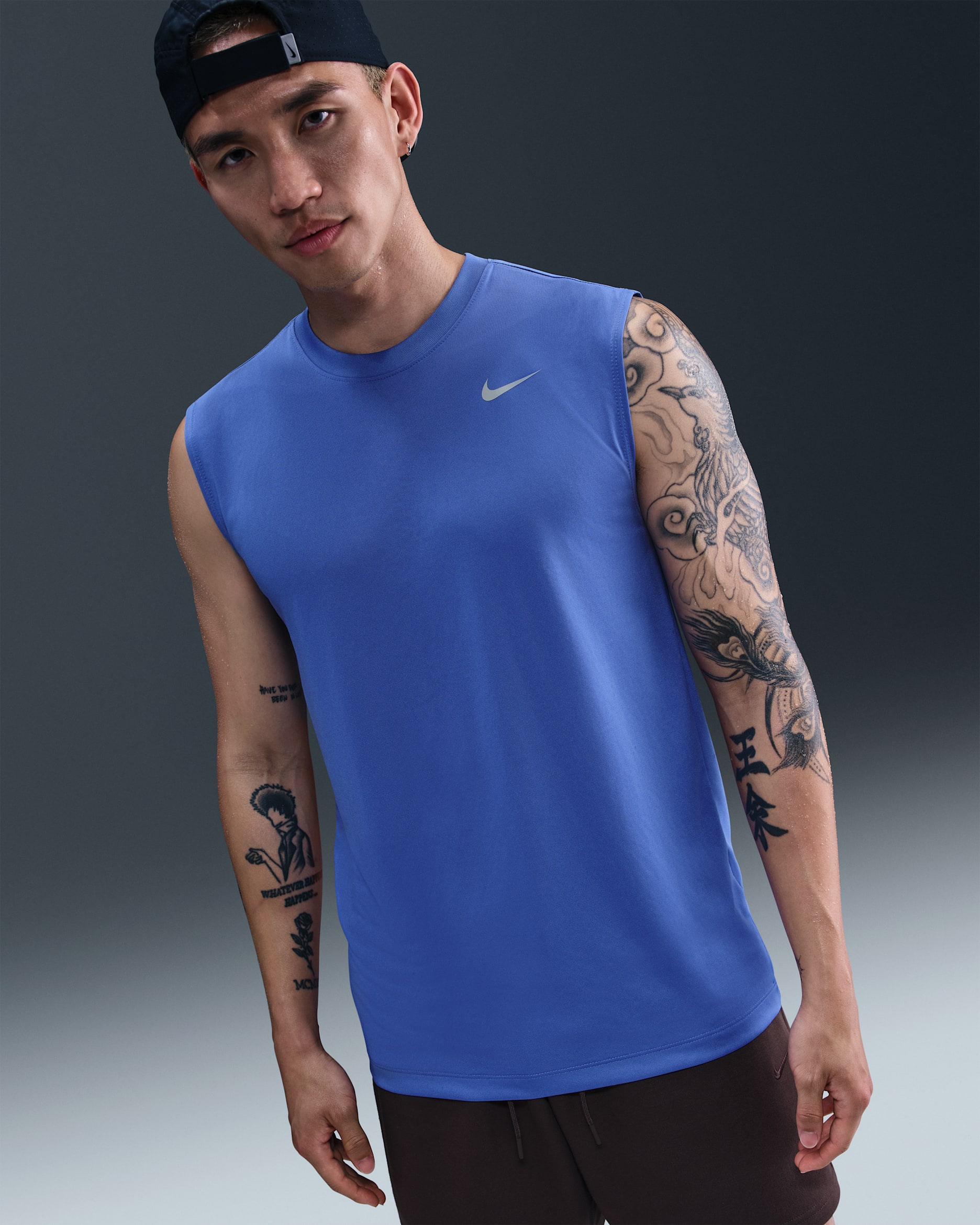 Nike Dri-FIT Legend Men's Sleeveless Fitness T-Shirt - Comet Blue/Matte Silver