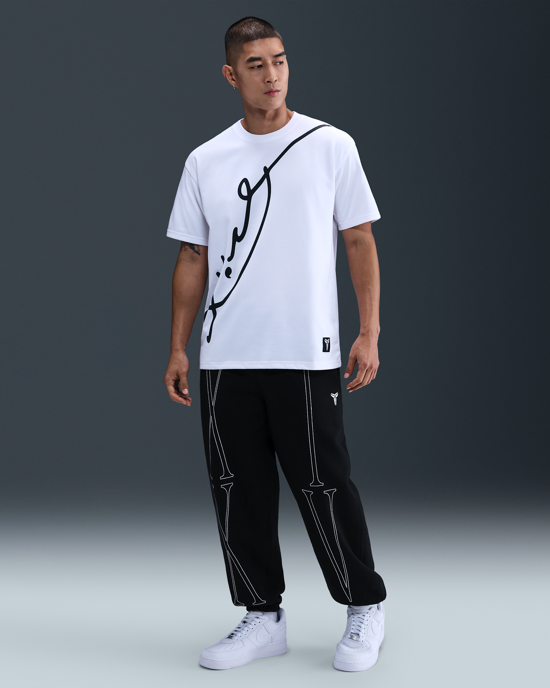 Kobe Men's Fleece Basketball Trousers - Black/White