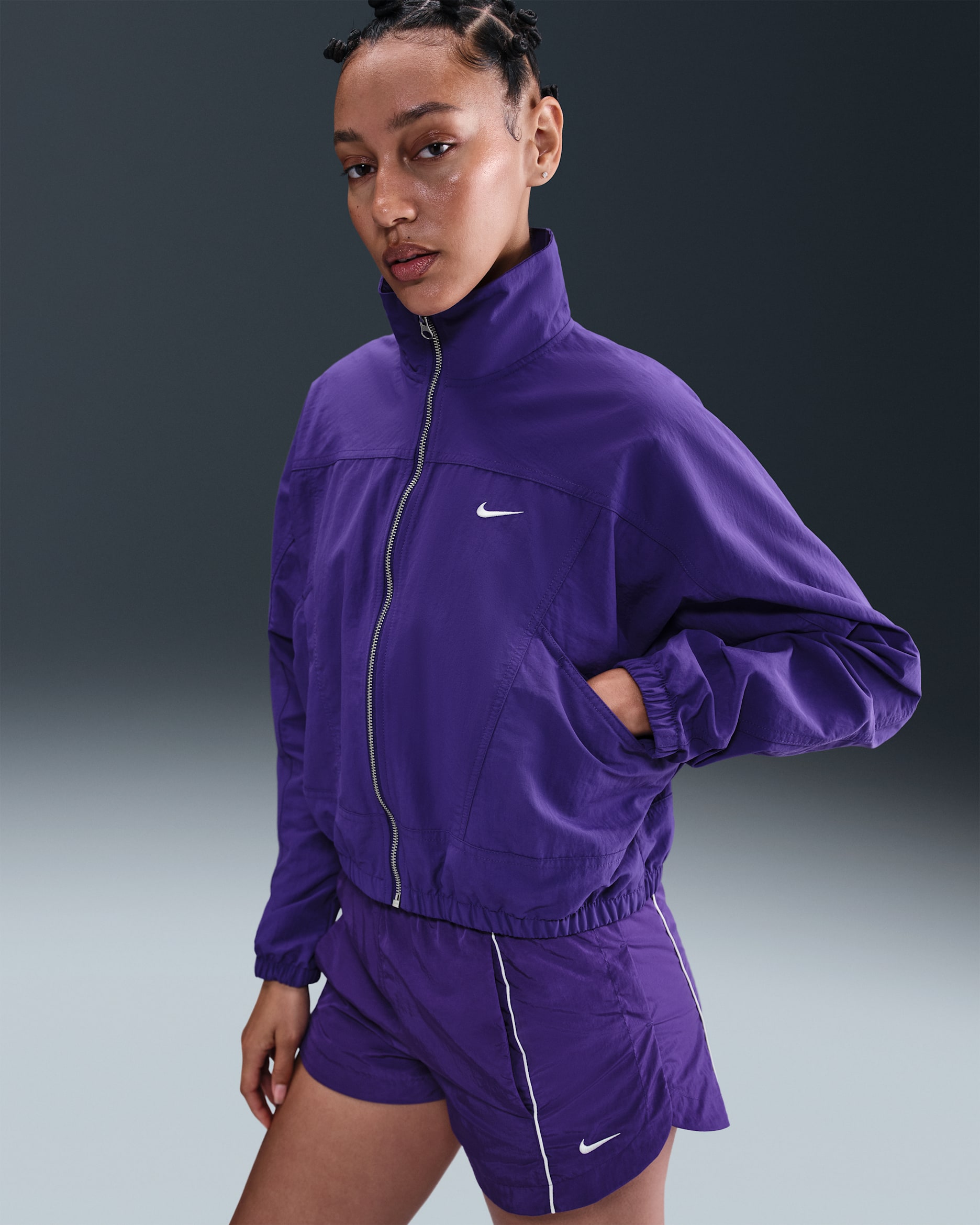 Nike Sportswear Everything Wovens Women's Oversized Repel UV Protection Jacket - Court Purple/Sail