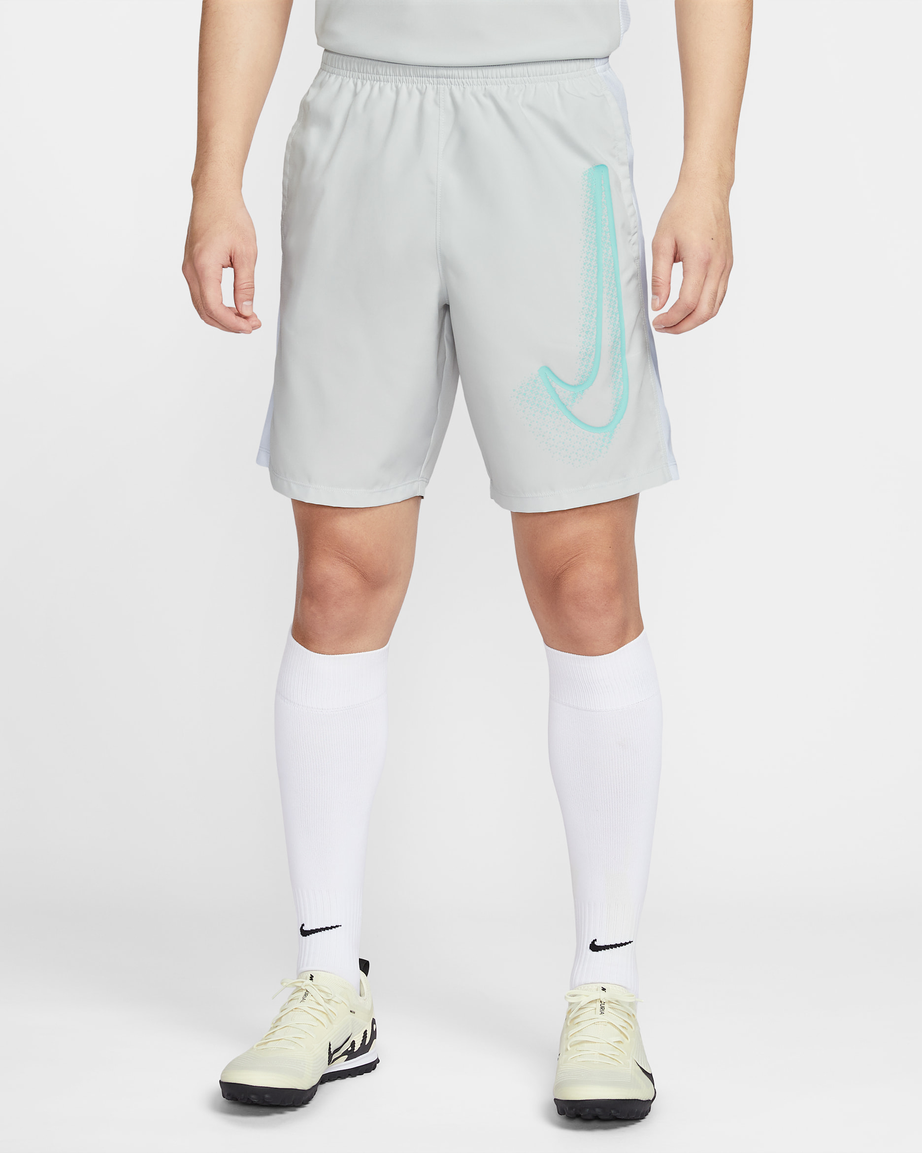 Nike Academy Men's Football Shorts - Photon Dust/White/Dynamic Turquoise
