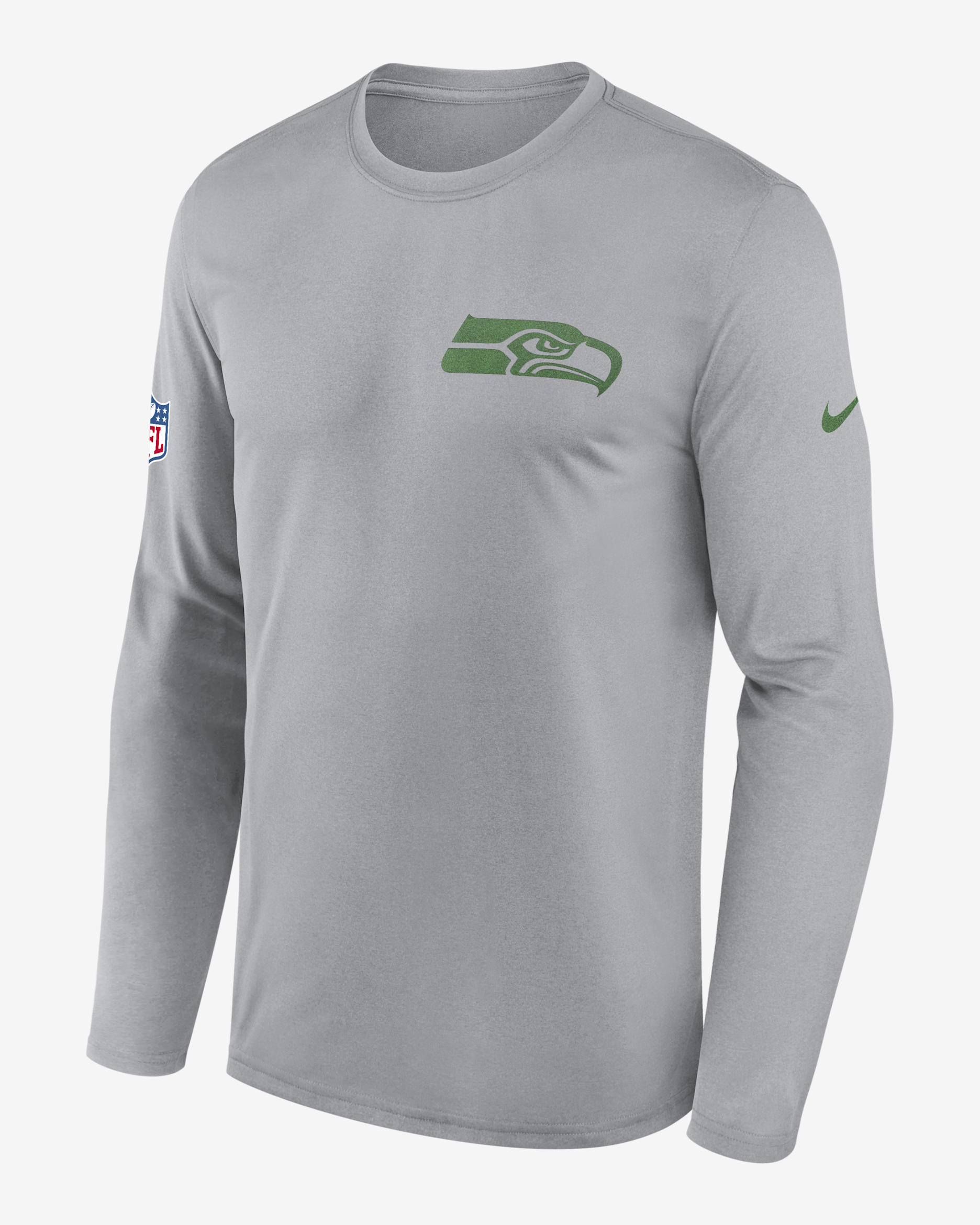Seattle Seahawks Rivalries Collection Sideline Legend Small Logo Men's Nike Dri-FIT NFL Long-Sleeve T-Shirt - Grey
