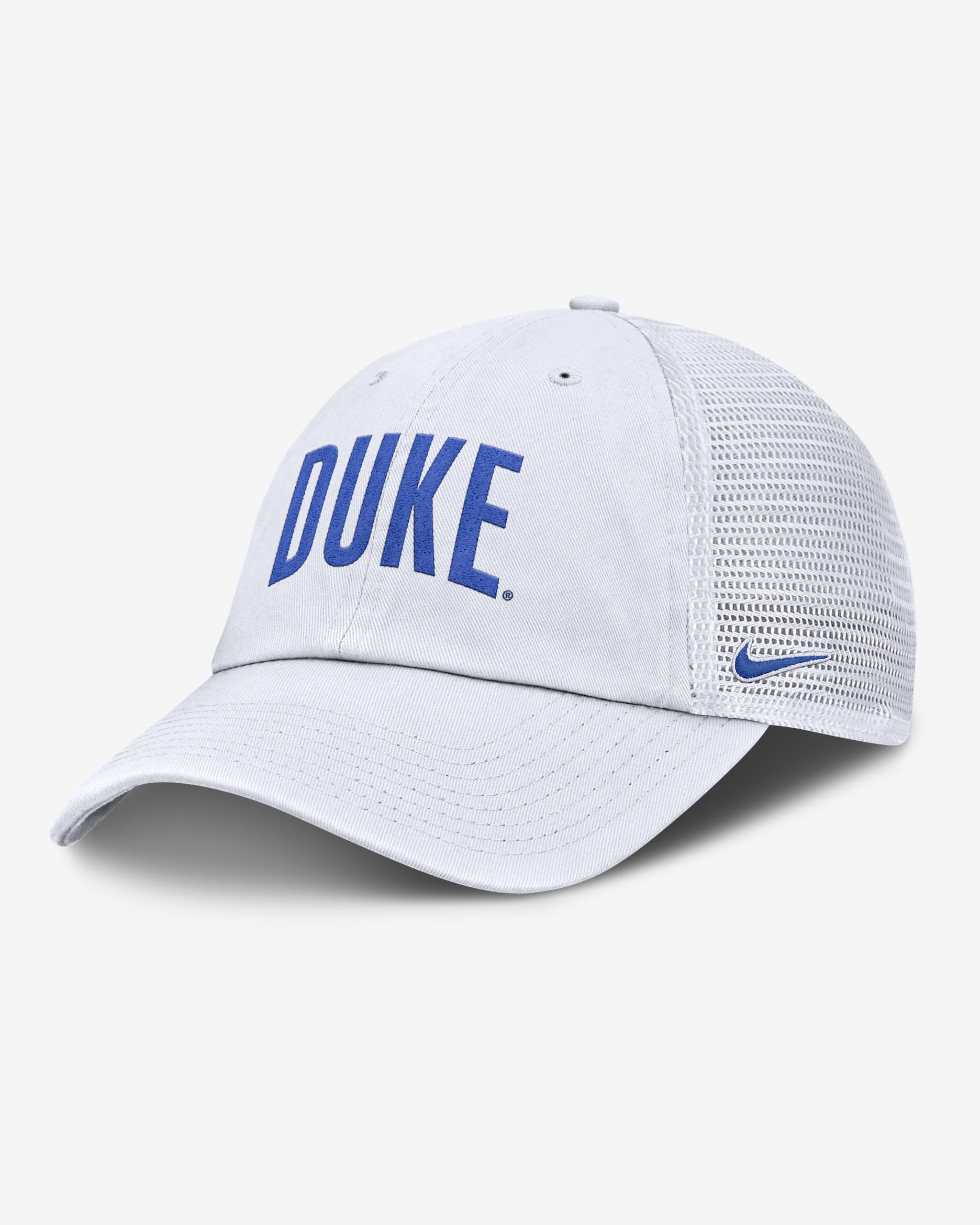 Duke Primetime Campus Club Men's Nike College Trucker Adjustable Hat - White