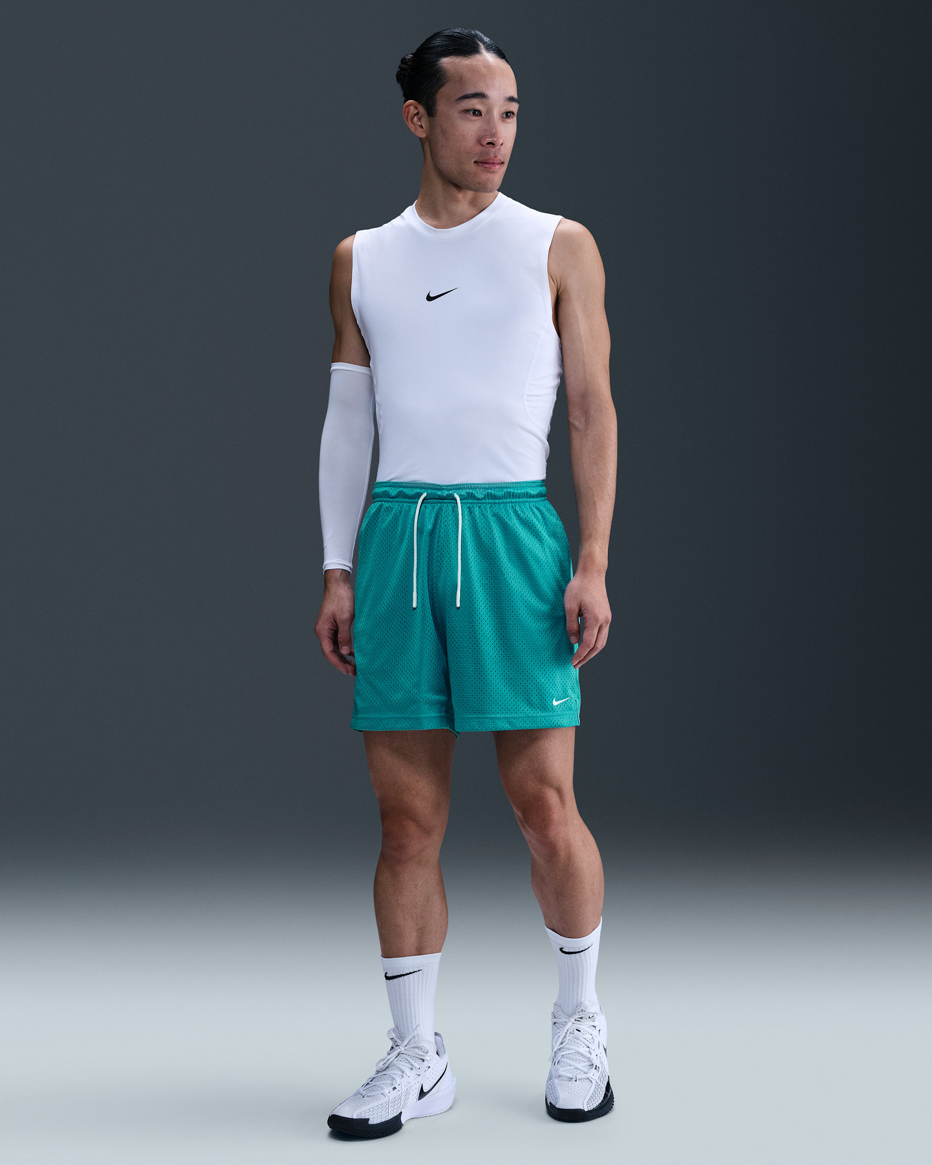 Nike Men's Dri-FIT 13cm (approx.) Mesh Basketball Shorts - Dusty Cactus/White