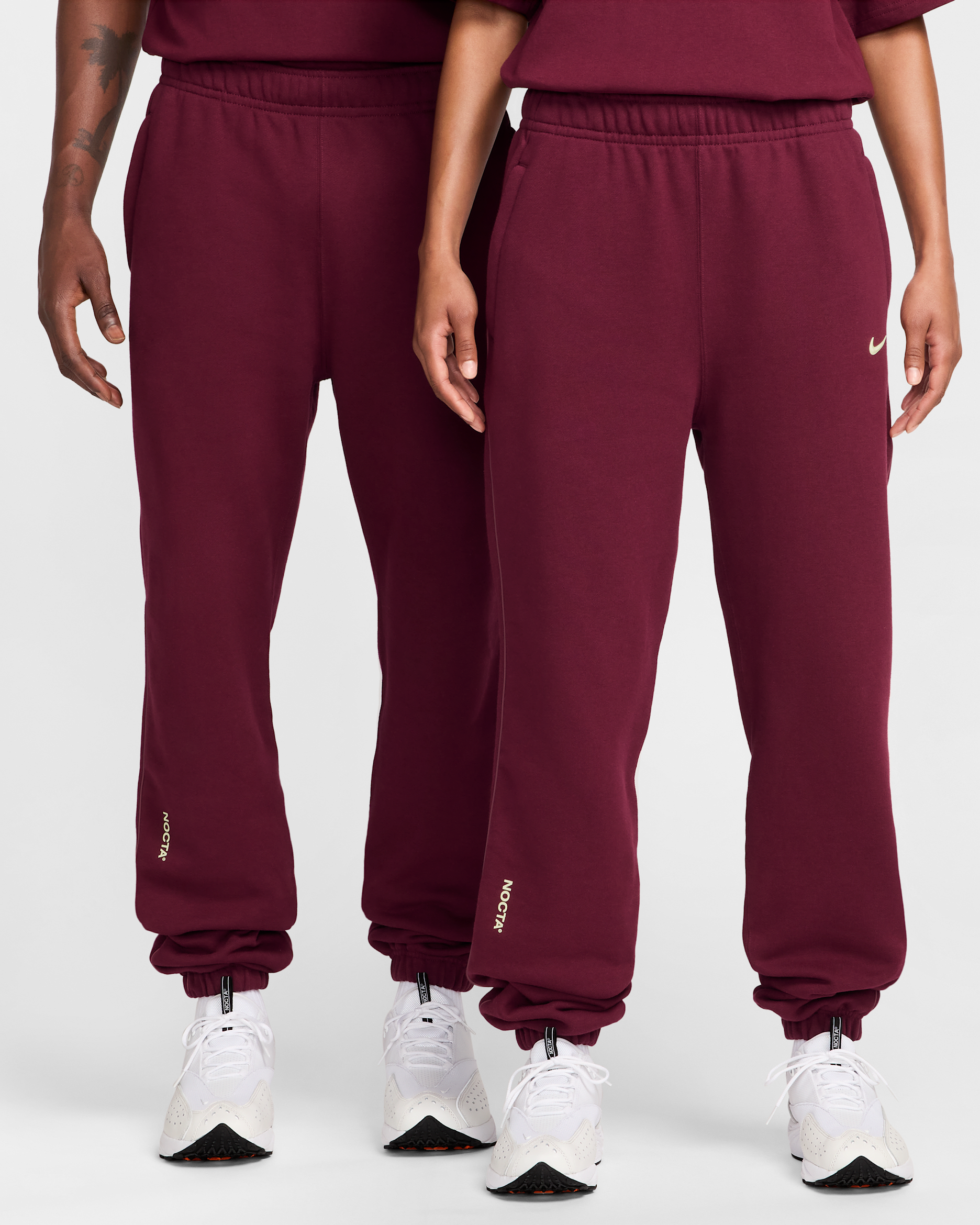 NOCTA NOCTA Fleece CS Tracksuit Bottoms - Dark Beetroot/Citron Tint