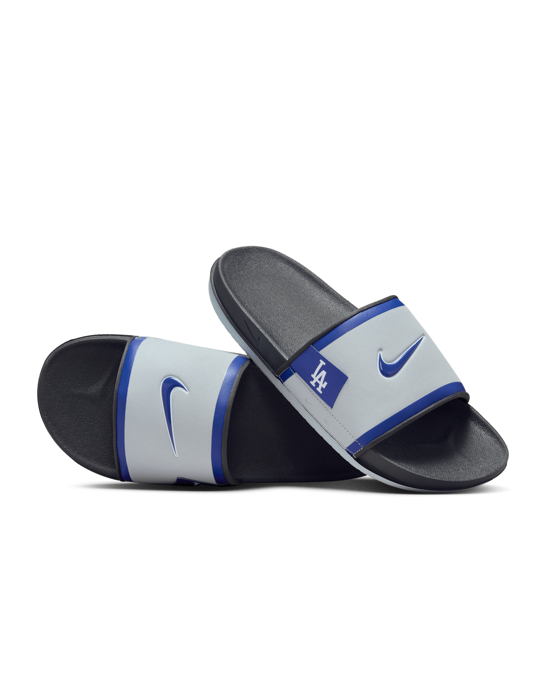 Nike Offcourt (Los Angeles Dodgers) Offcourt Slides - Wolf Grey/Dark Smoke Grey/Deep Royal Blue