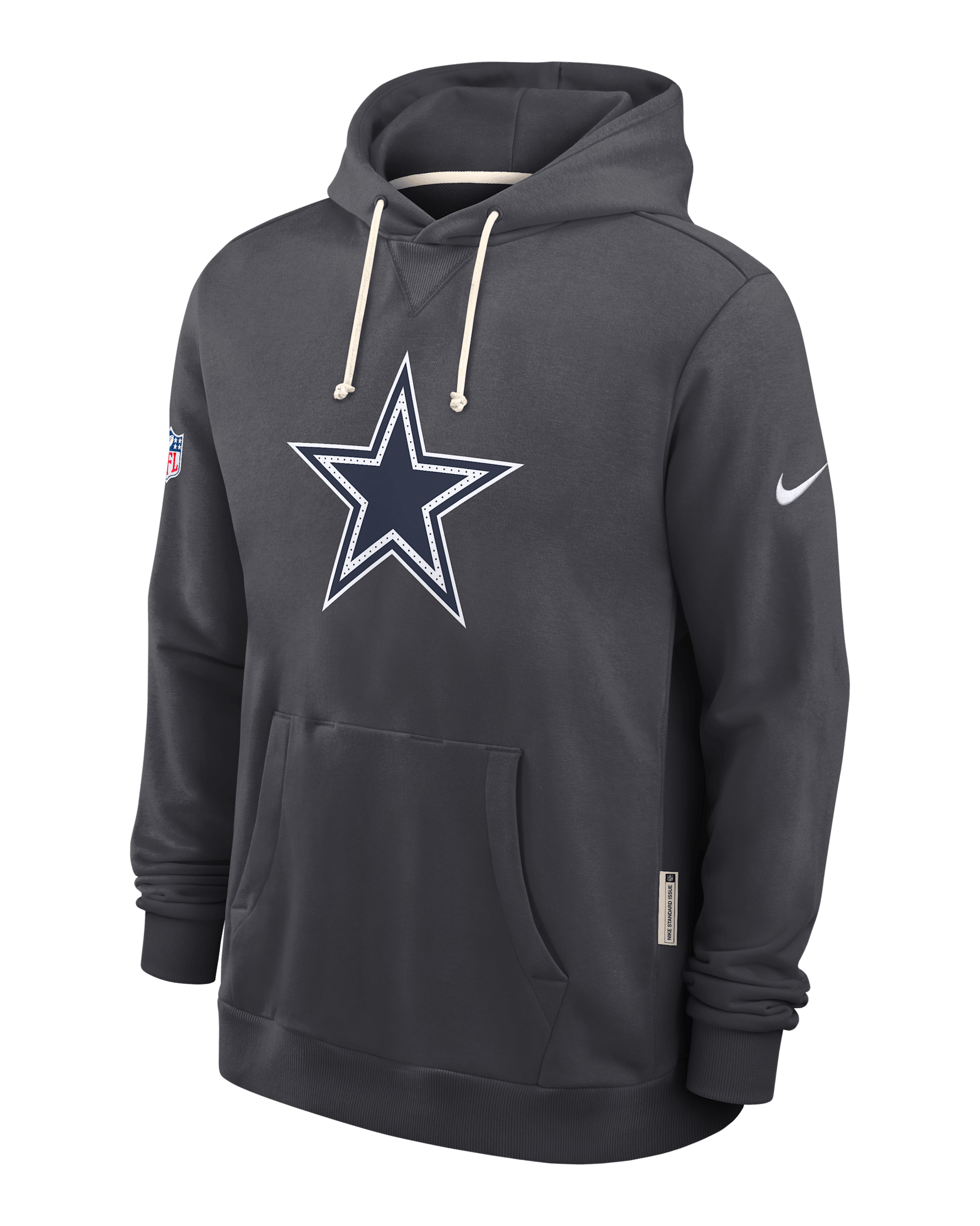 Dallas Cowboys Initial Home Sideline Men's Nike Dri-FIT NFL Pullover Hoodie - Anthracite