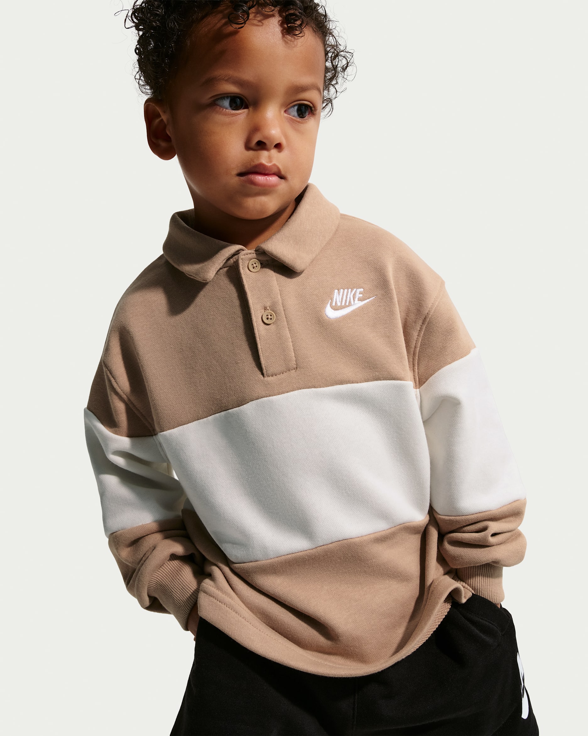 나이키 클럽 유아 프렌치 테리 긴팔 럭비 폴로 - 헴프