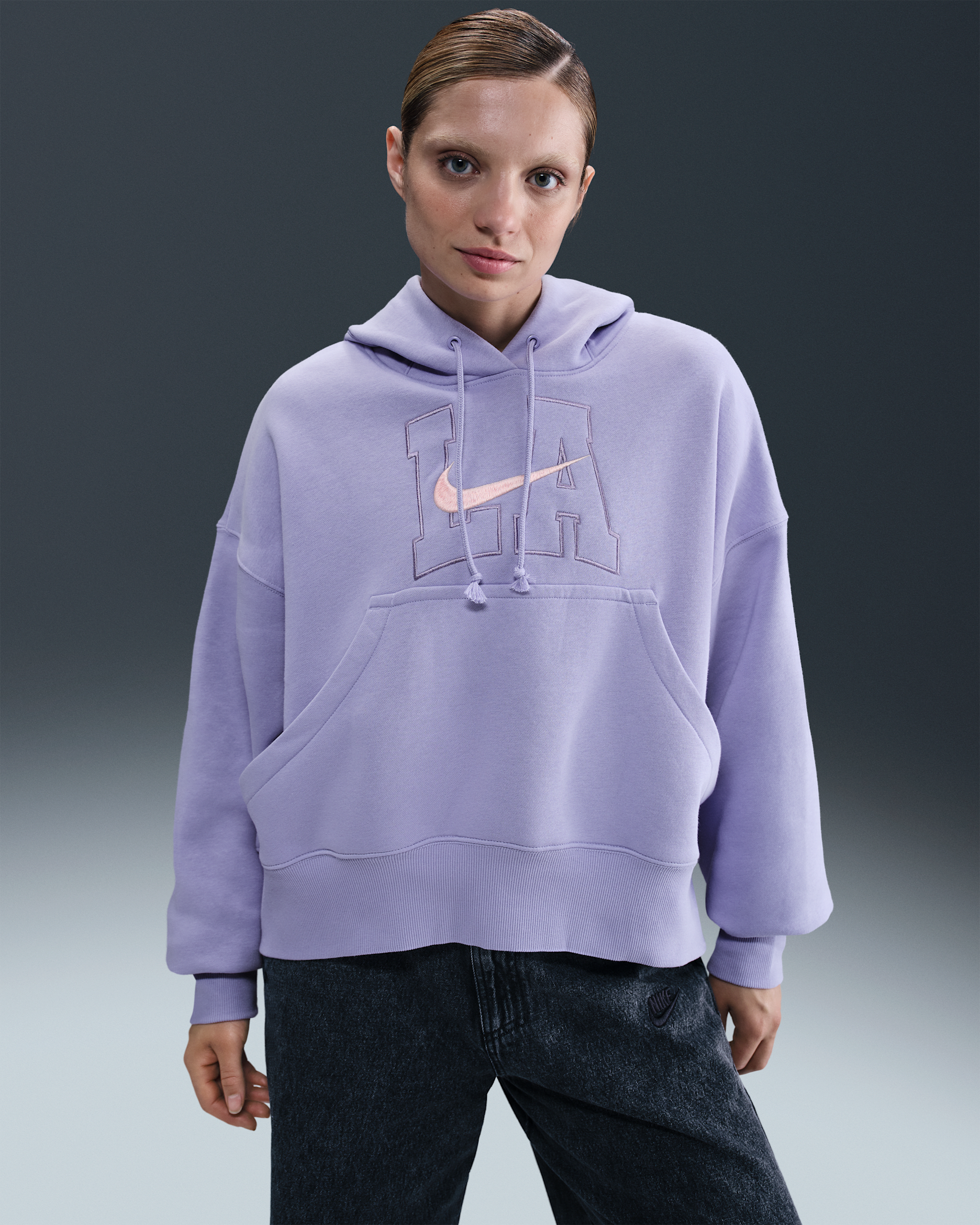 Nike Sportswear Phoenix Fleece Women's Over-Oversized Hoodie - Lilac Ice/Washed Coral/Dusty Amethyst