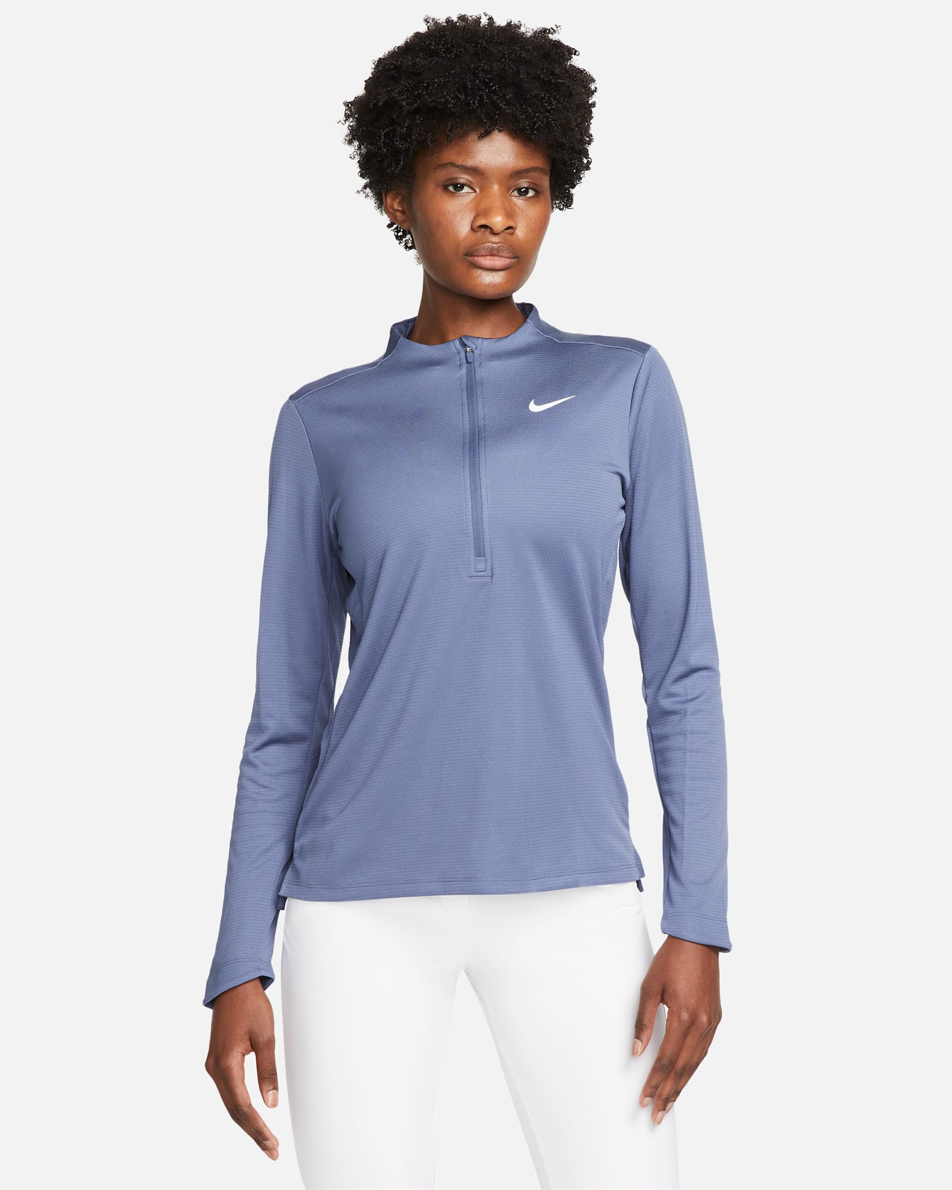 Nike Dri-FIT UV Advantage Women's 1/2-Zip Golf Top - Diffused Blue/White