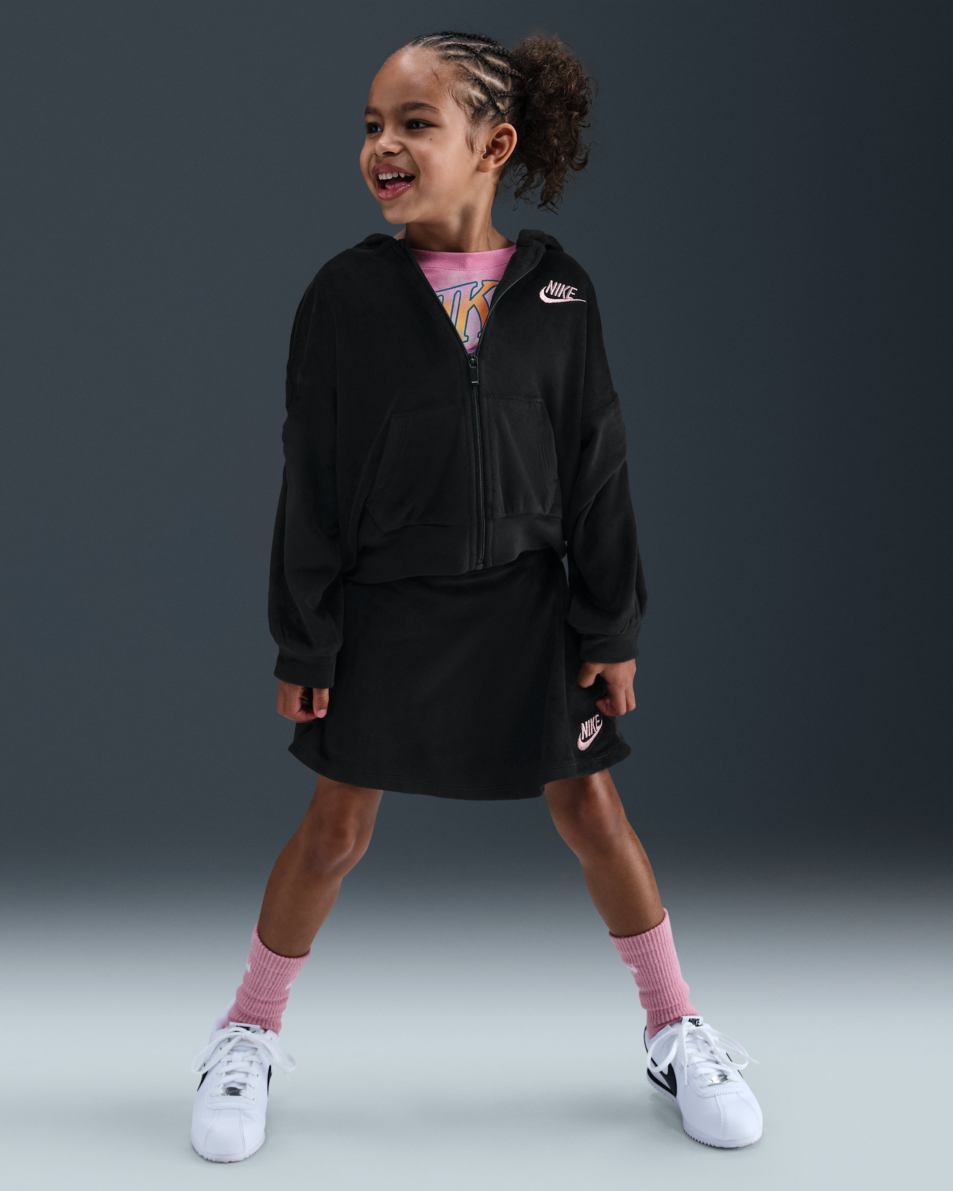 나이키 리틀키즈 투피스 벨루어 스쿠터 세트 - 블랙