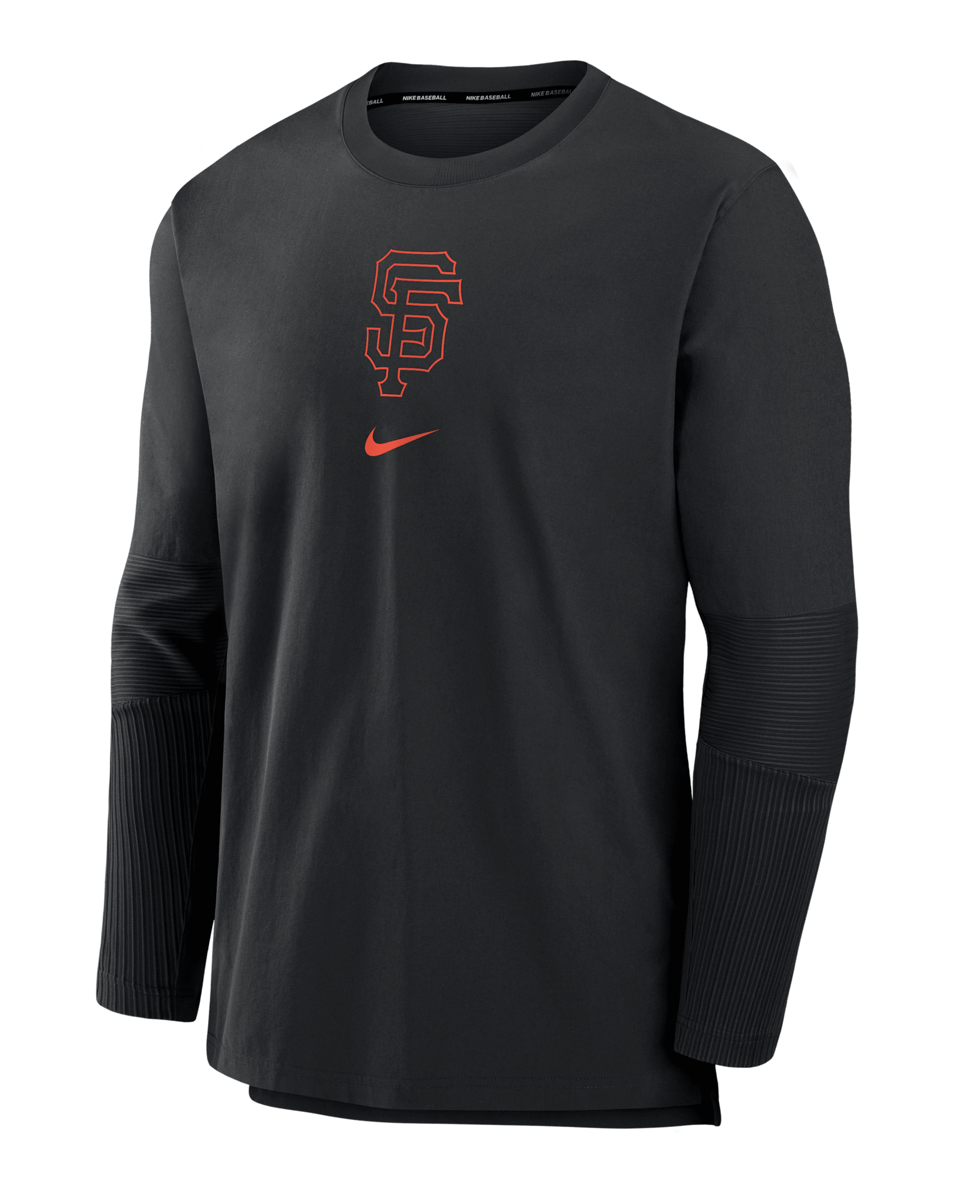 Chamarra sin cierre Nike Dri-FIT de la MLB para hombre San Francisco Giants Authentic Collection Player - Negro