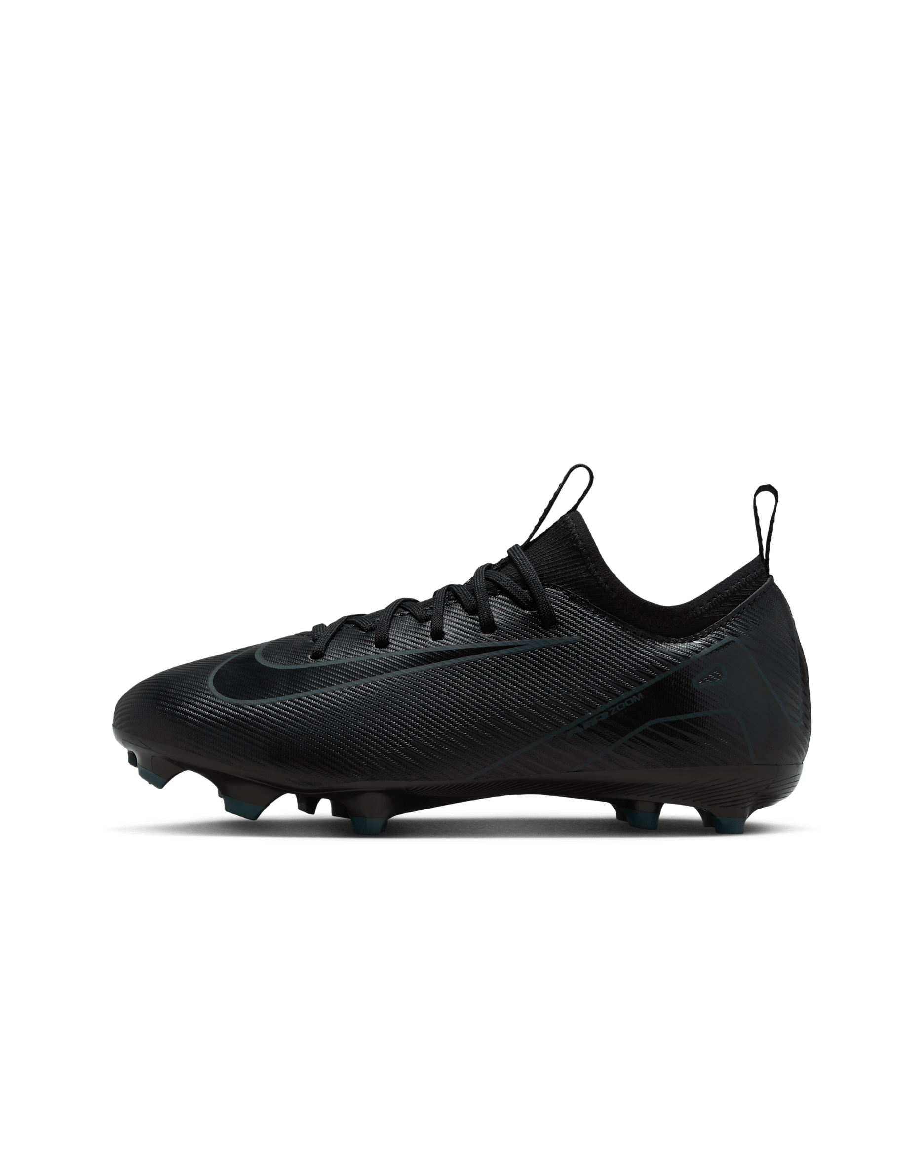 Tacos de fútbol para terrenos múltiples de corte low para niños de preescolar y grandes Nike Jr. Mercurial Vapor 16 Academy - Negro/Jungla intenso/Negro
