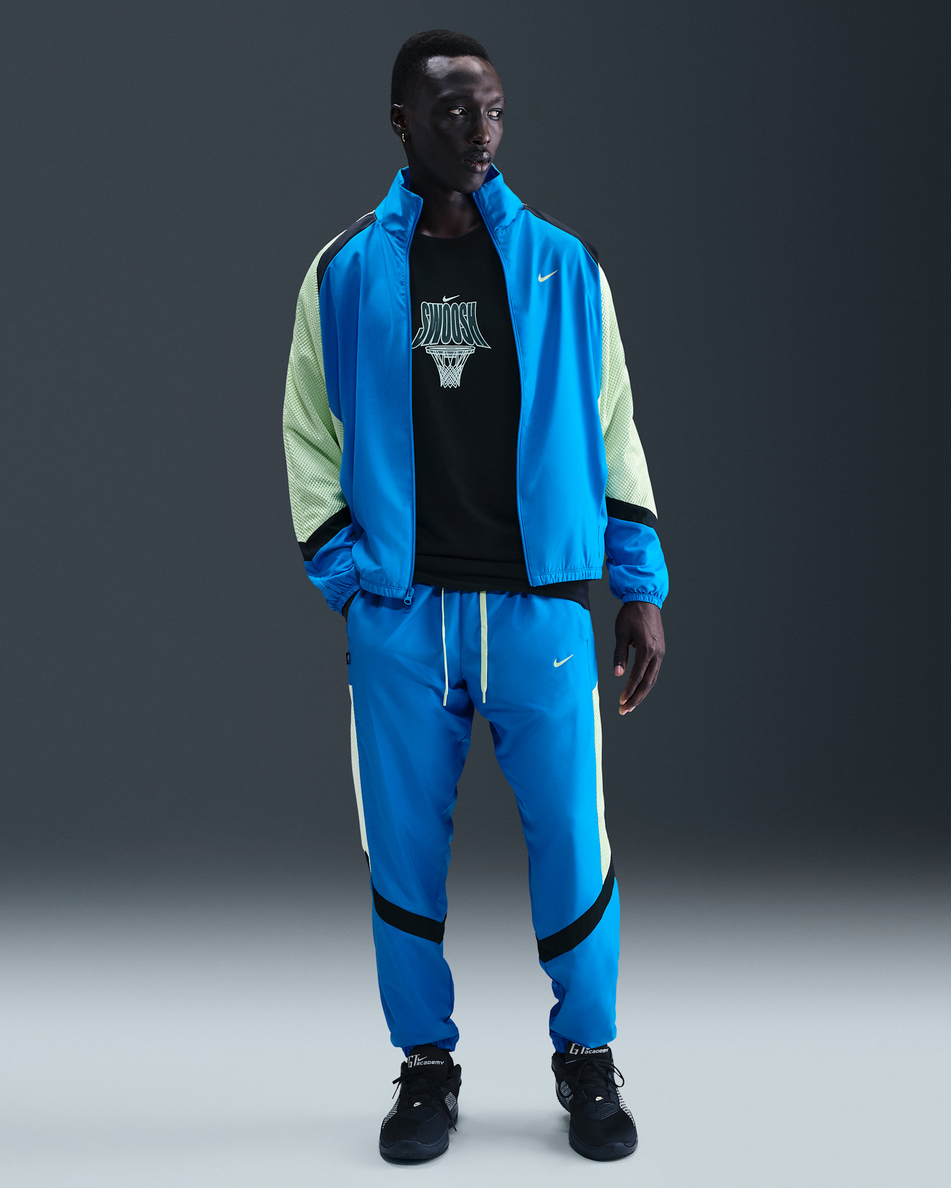 Calças de basquetebol entrançadas Nike Icon para homem - Azul Photo/Barely Volt/Preto/Barely Volt