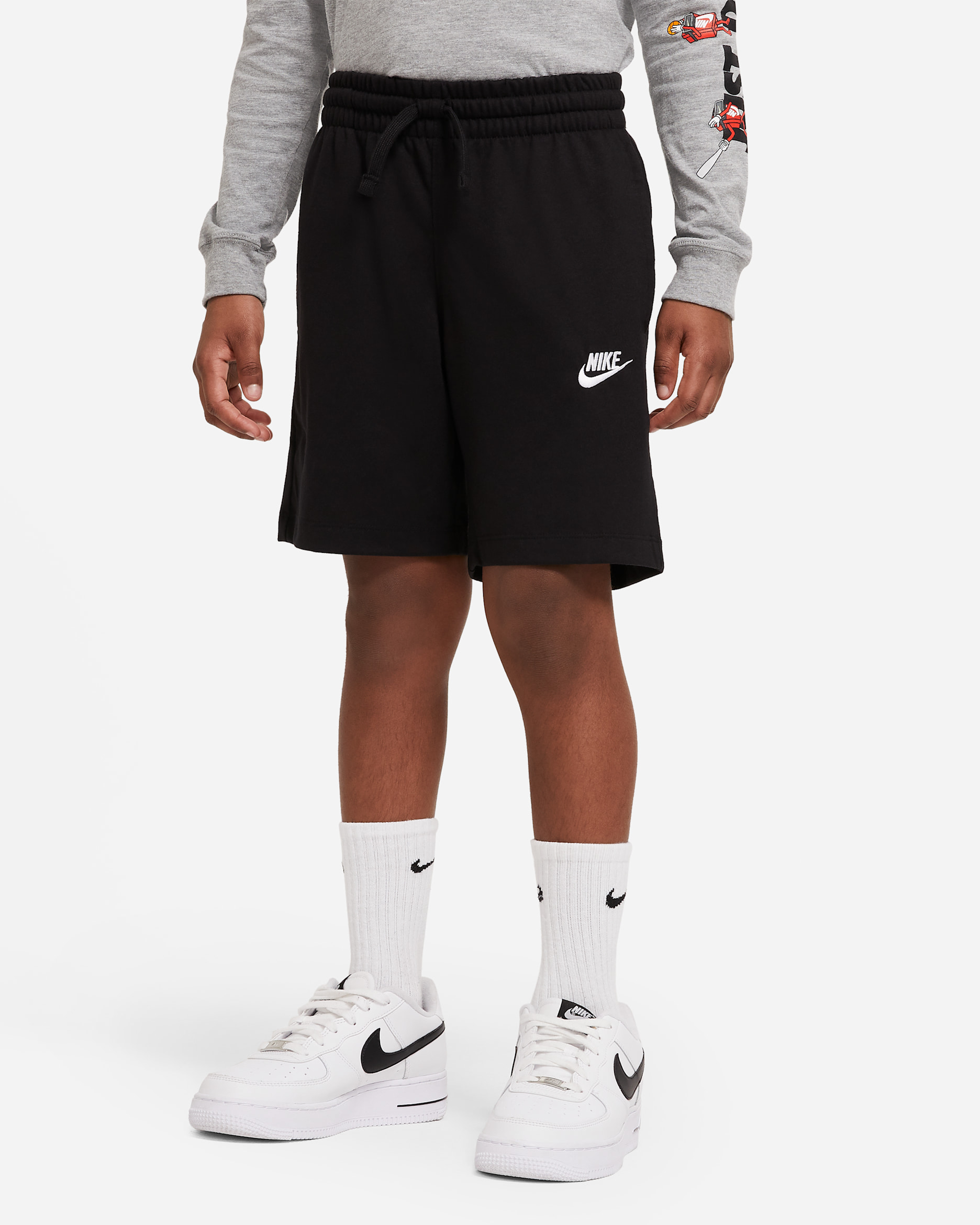 Shorts Nike Jersey – Ragazzo - Nero/Bianco/Bianco
