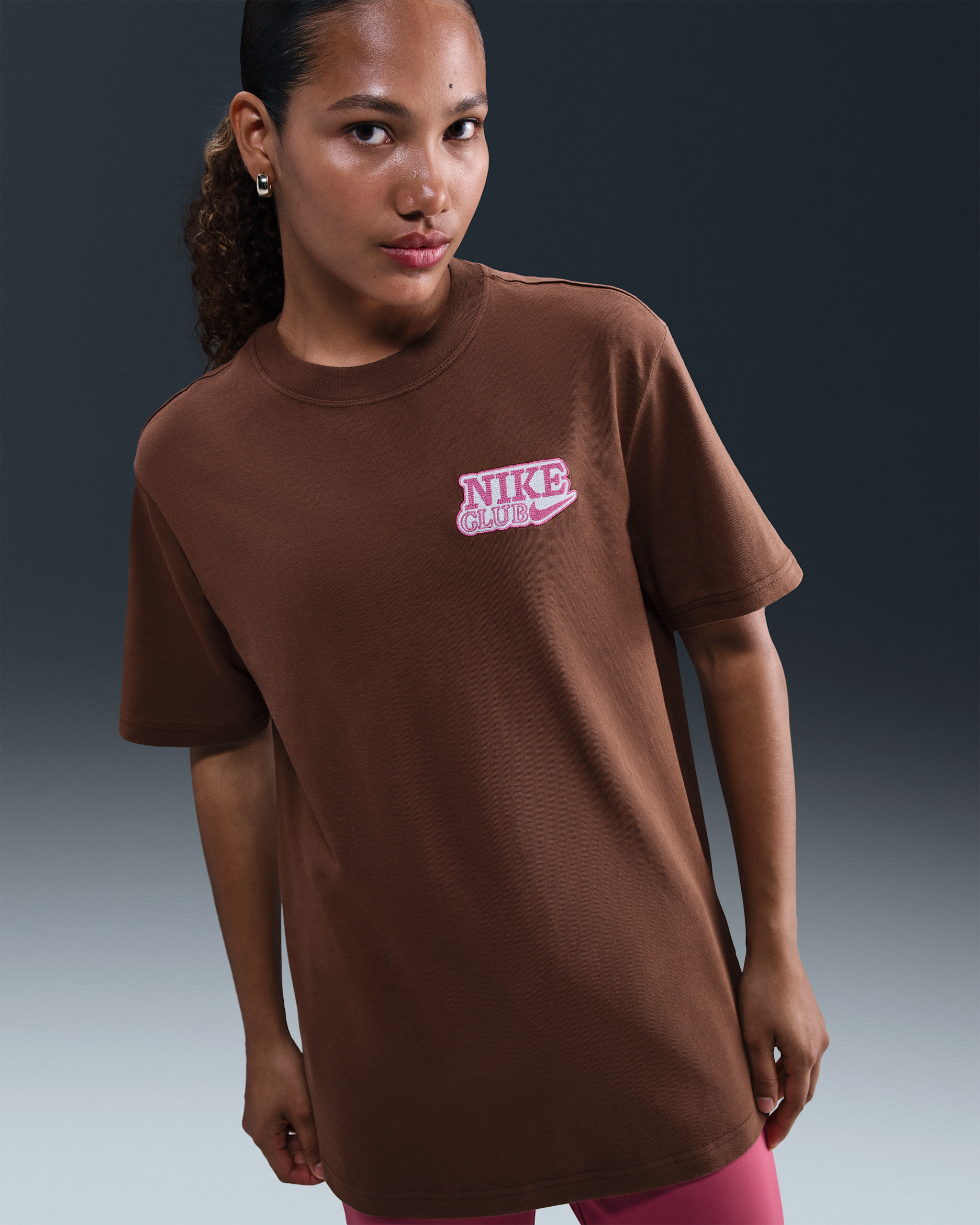 Nike Sportswear Boxy Oversized T-Shirt - Fauna Brown