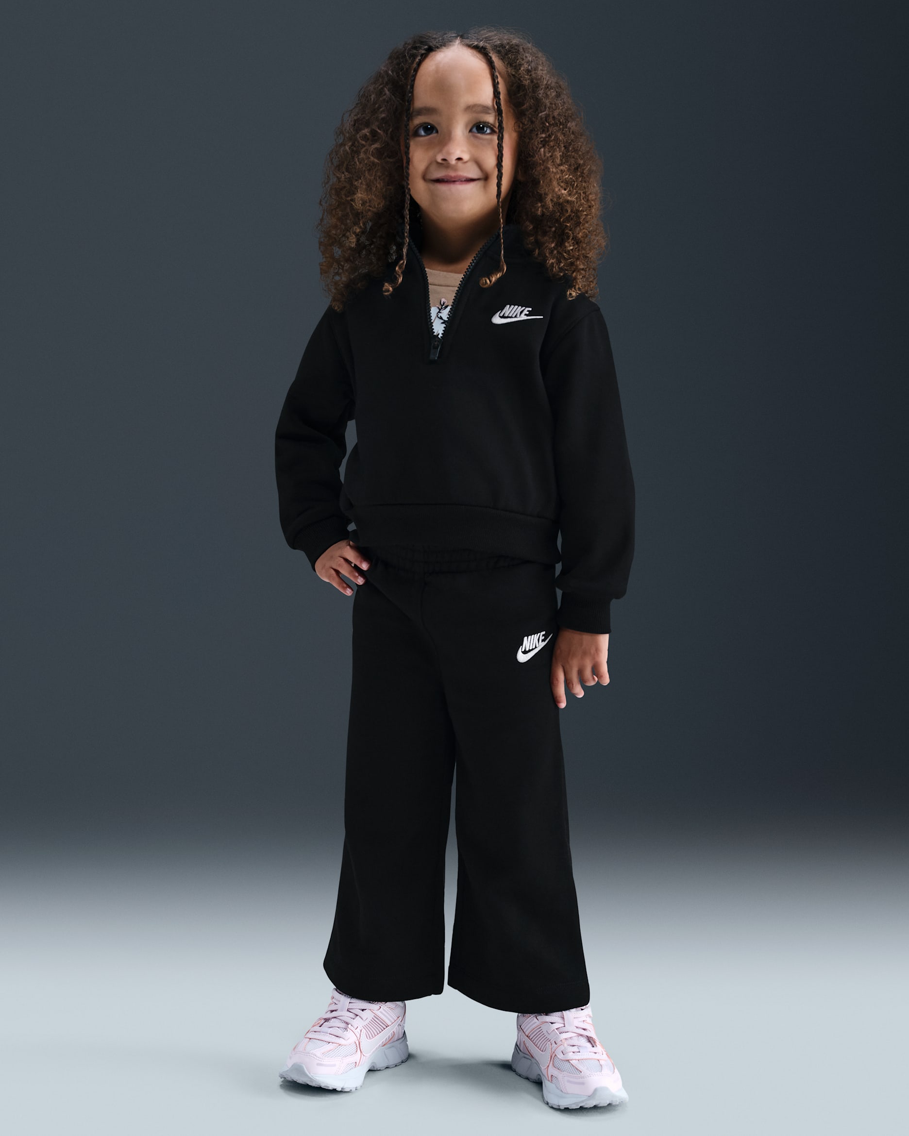 Nike Toddler 2-Piece Wide Leg Club Fleece Set - Black