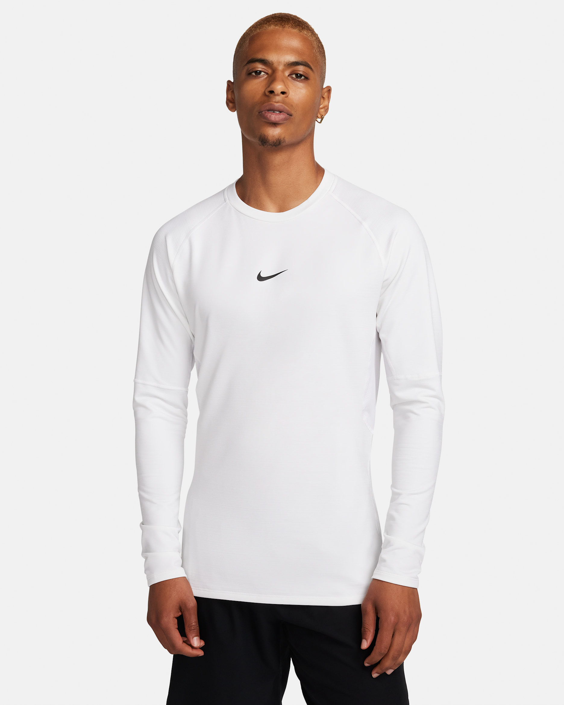 Nike Pro Warm Men's Long-Sleeve Top - White/Black