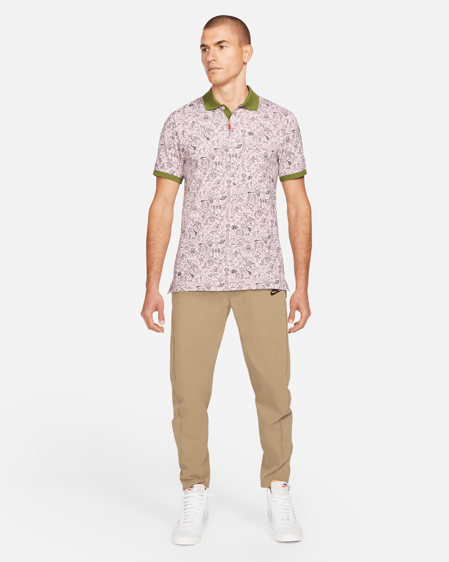 The Nike Polo Unisex Polo - Pink Foam/Asparagus/Asparagus