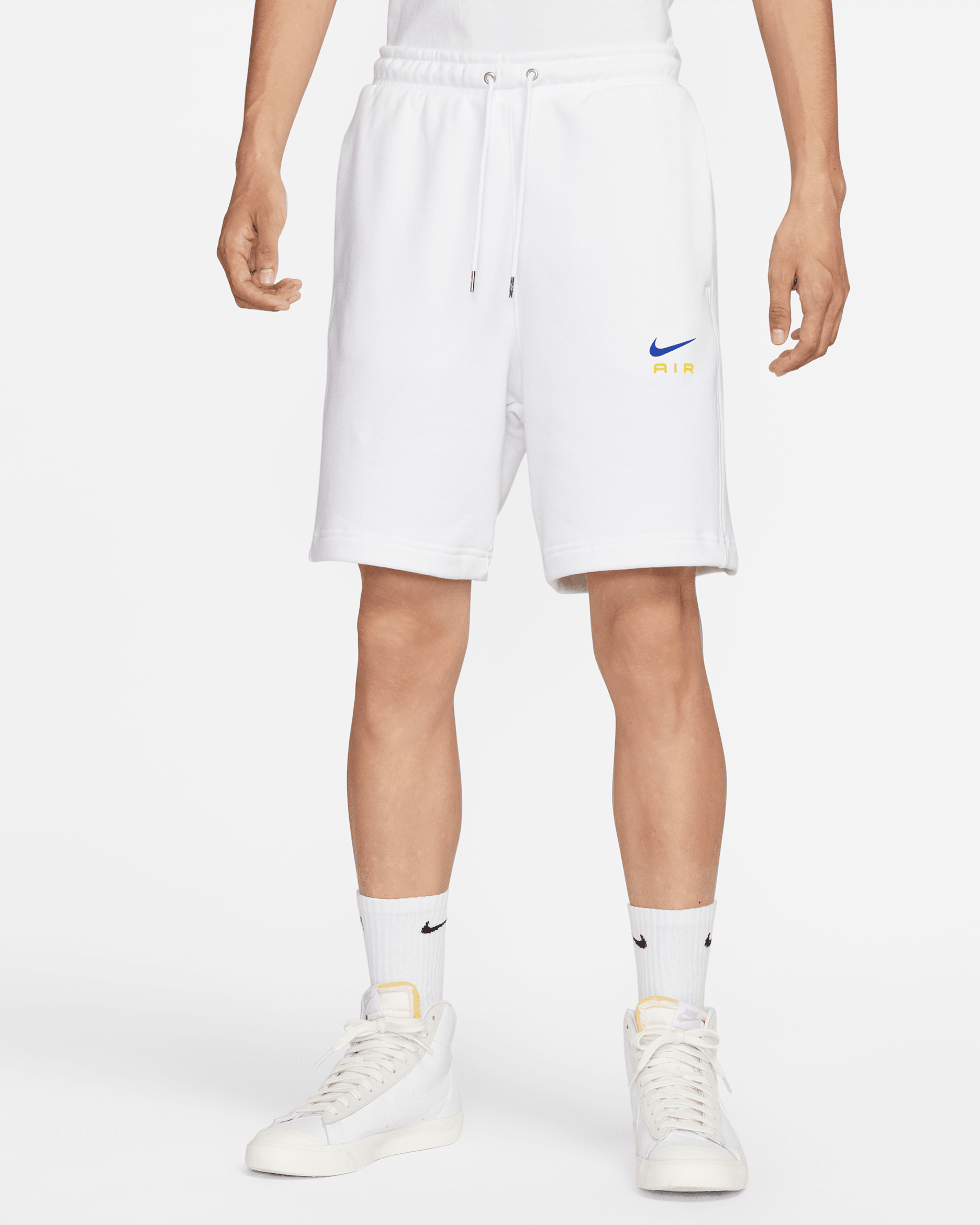 Nike Sportswear Air Men's French Terry Shorts - White/Speed Yellow