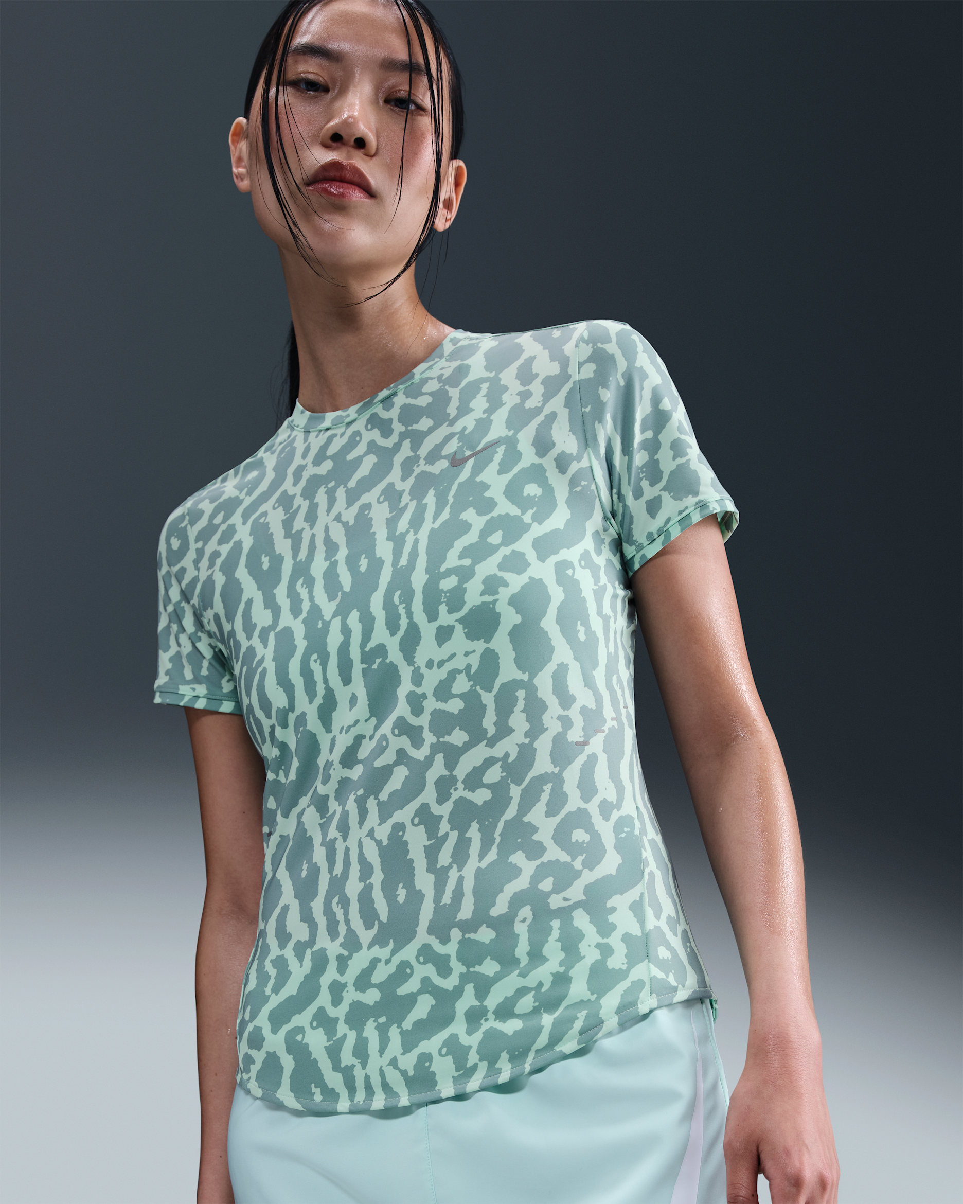 Nike Swift Women's Dri-FIT Short-Sleeve Running Top - Mint Foam/Cannon