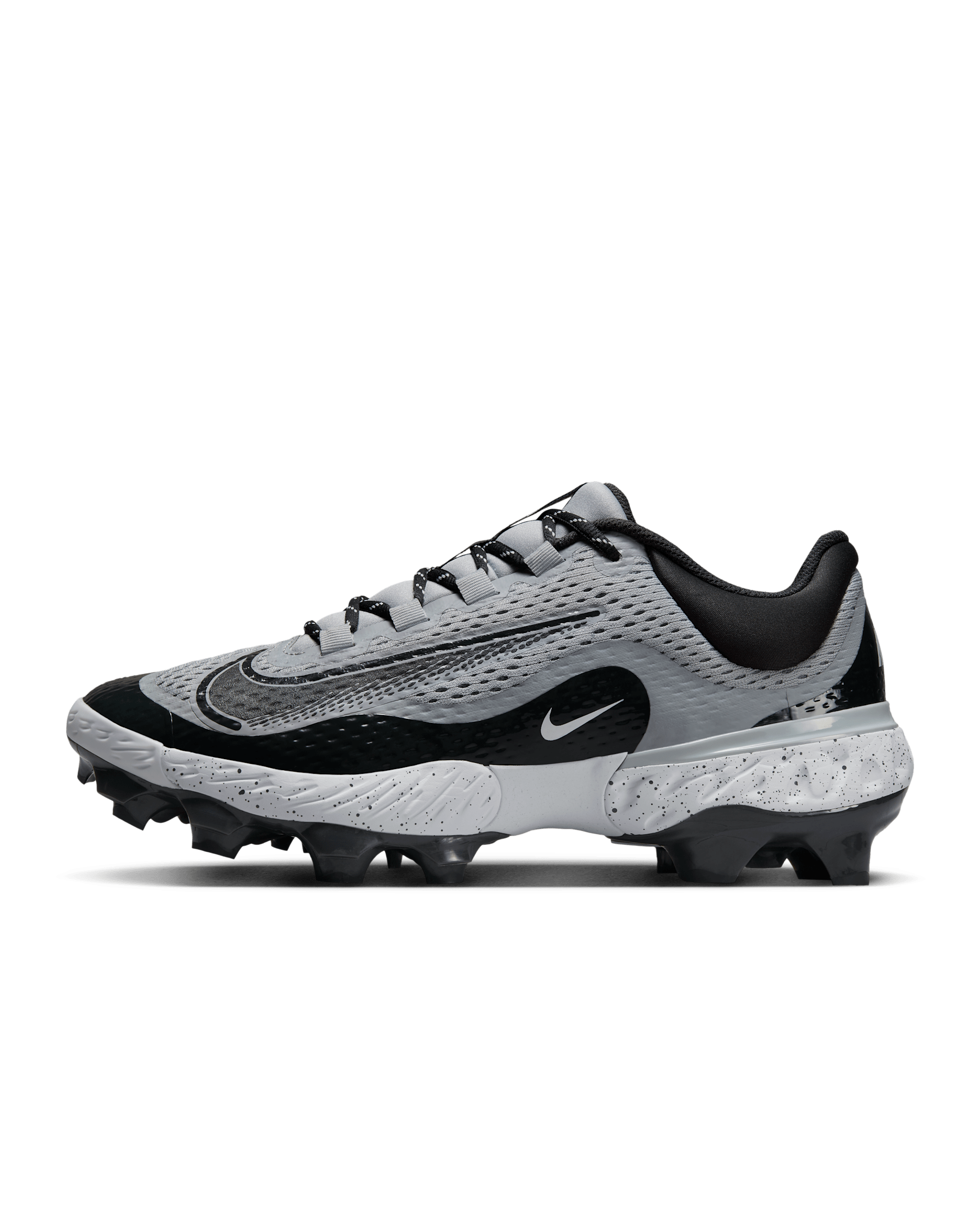 Nike Alpha Huarache Elite 4 Low MCS Men's Baseball Cleats - Wolf Grey/White/Dark Smoke Grey