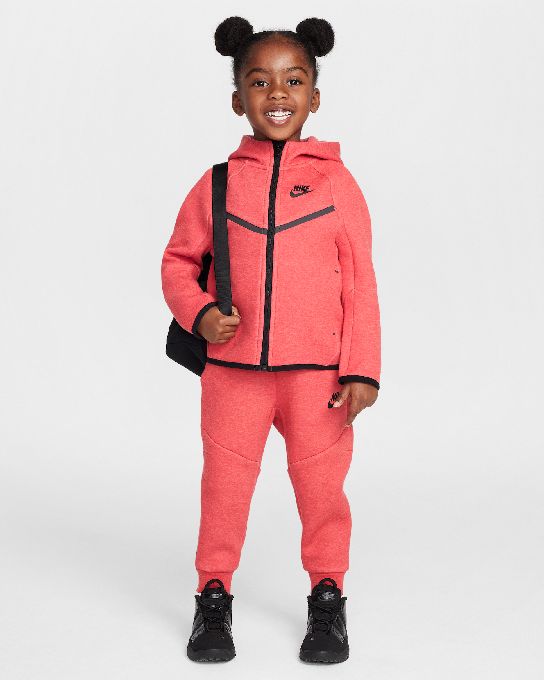 Nike Sportswear Toddler Tech Fleece 2-Piece Full-Zip Set - Light University Red Heather