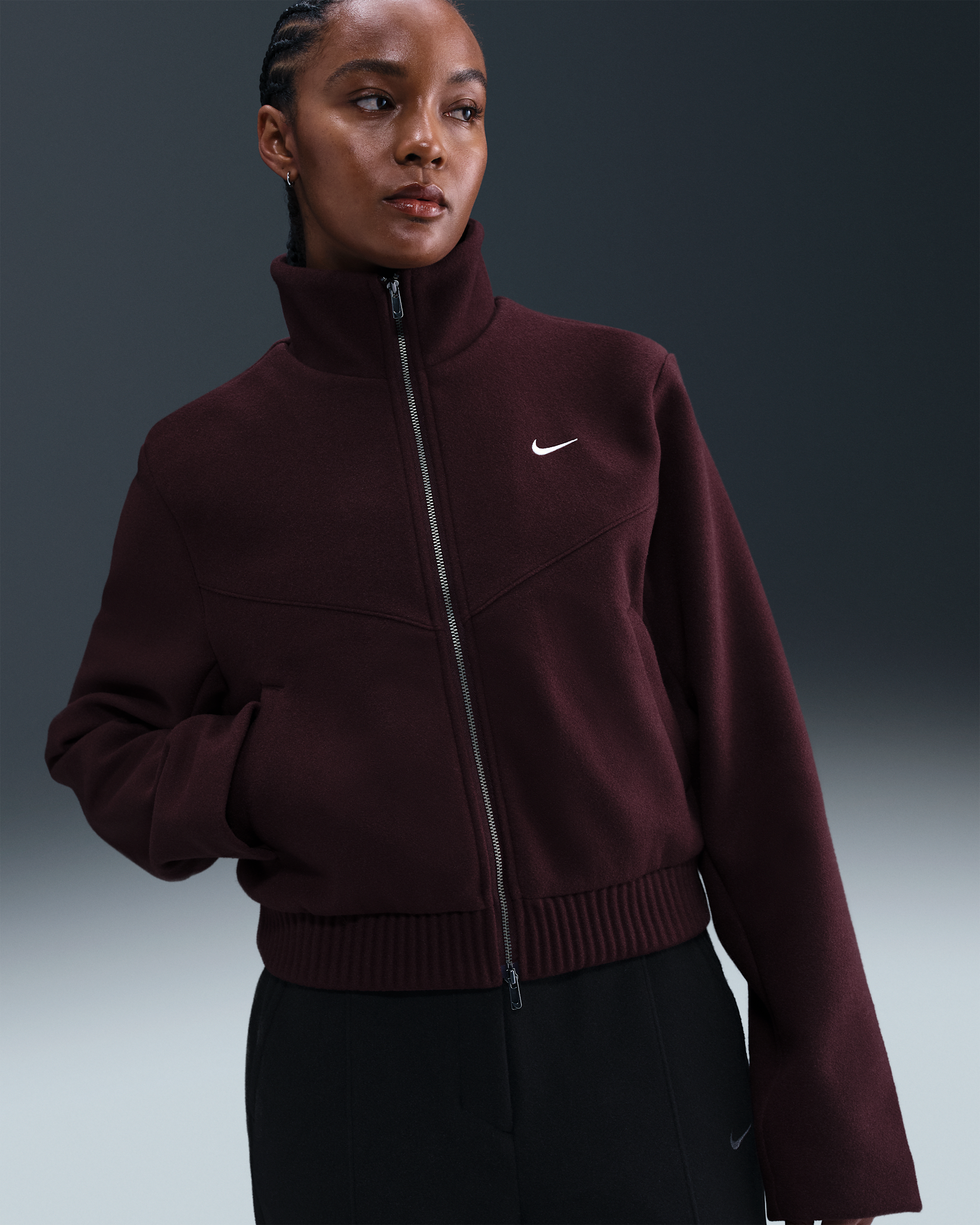 Nike Sportswear Windrunner Women's Tailored Jacket - Burgundy Crush/Sail