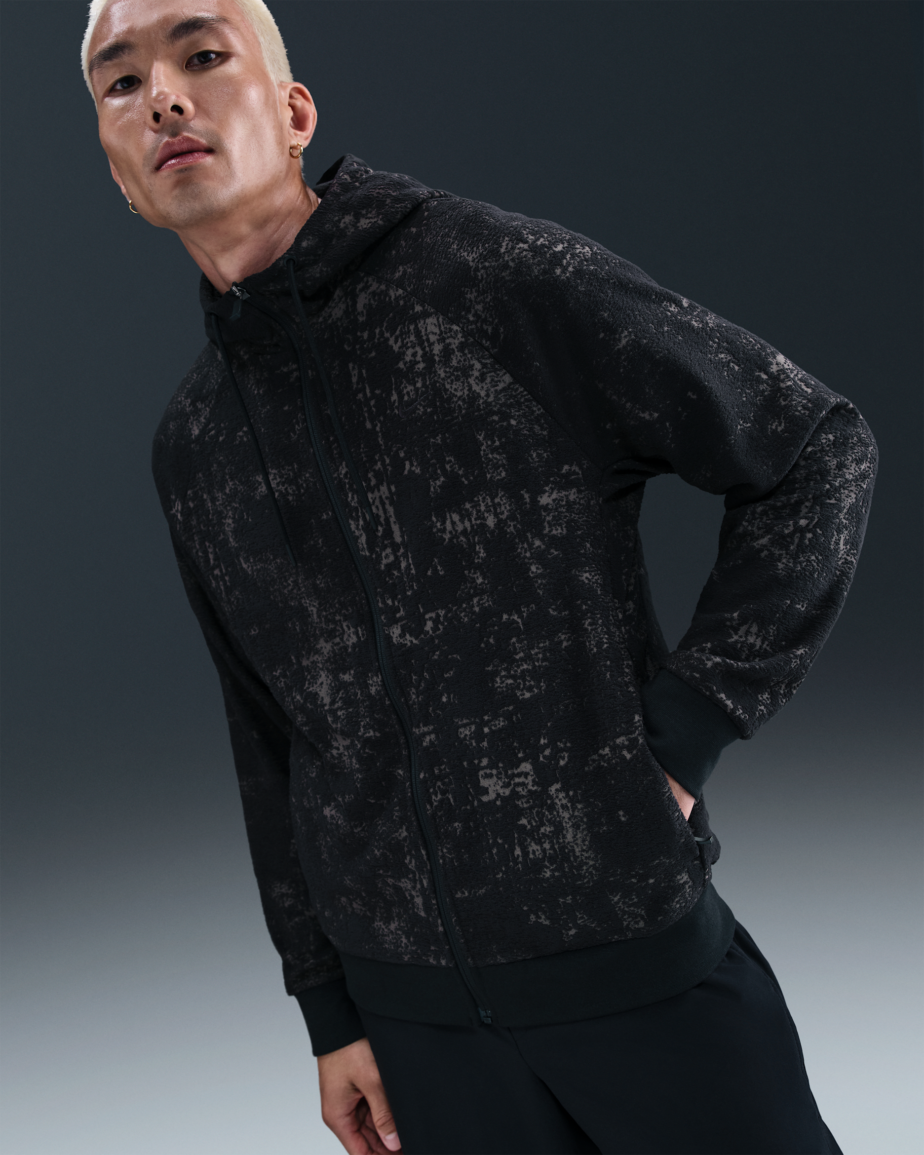 Felpa con cappuccio e zip a tutta lunghezza Therma-FIT Nike Primary – Uomo - Nero/Nero