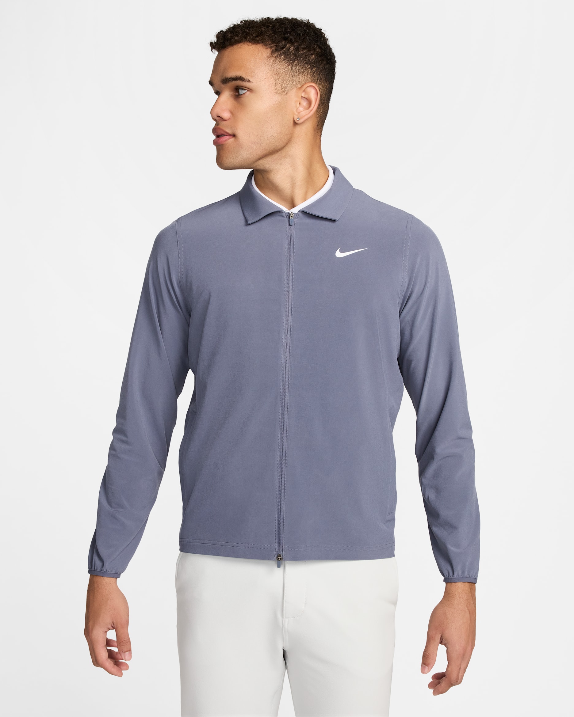 Chamarra de golf Repel con cierre completo para hombre Nike Tour - Carbón claro/Blanco