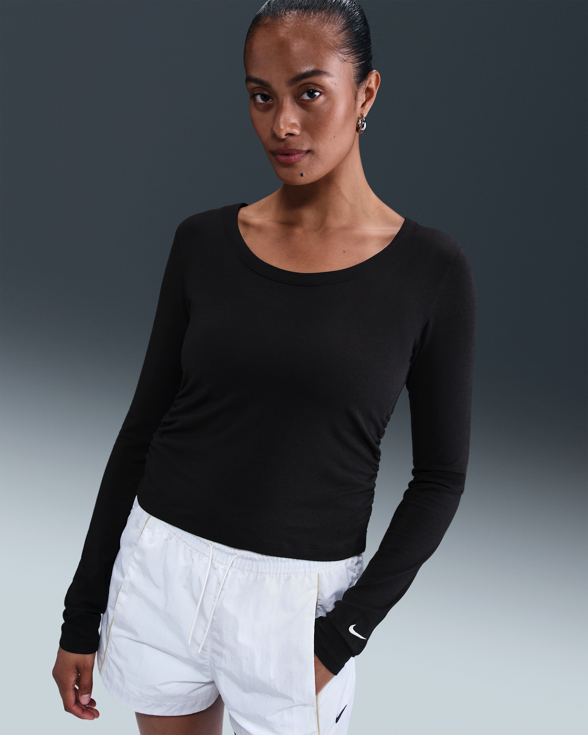Nike Sportswear Chill Knit Women's Long-Sleeve Top - Black/Sail