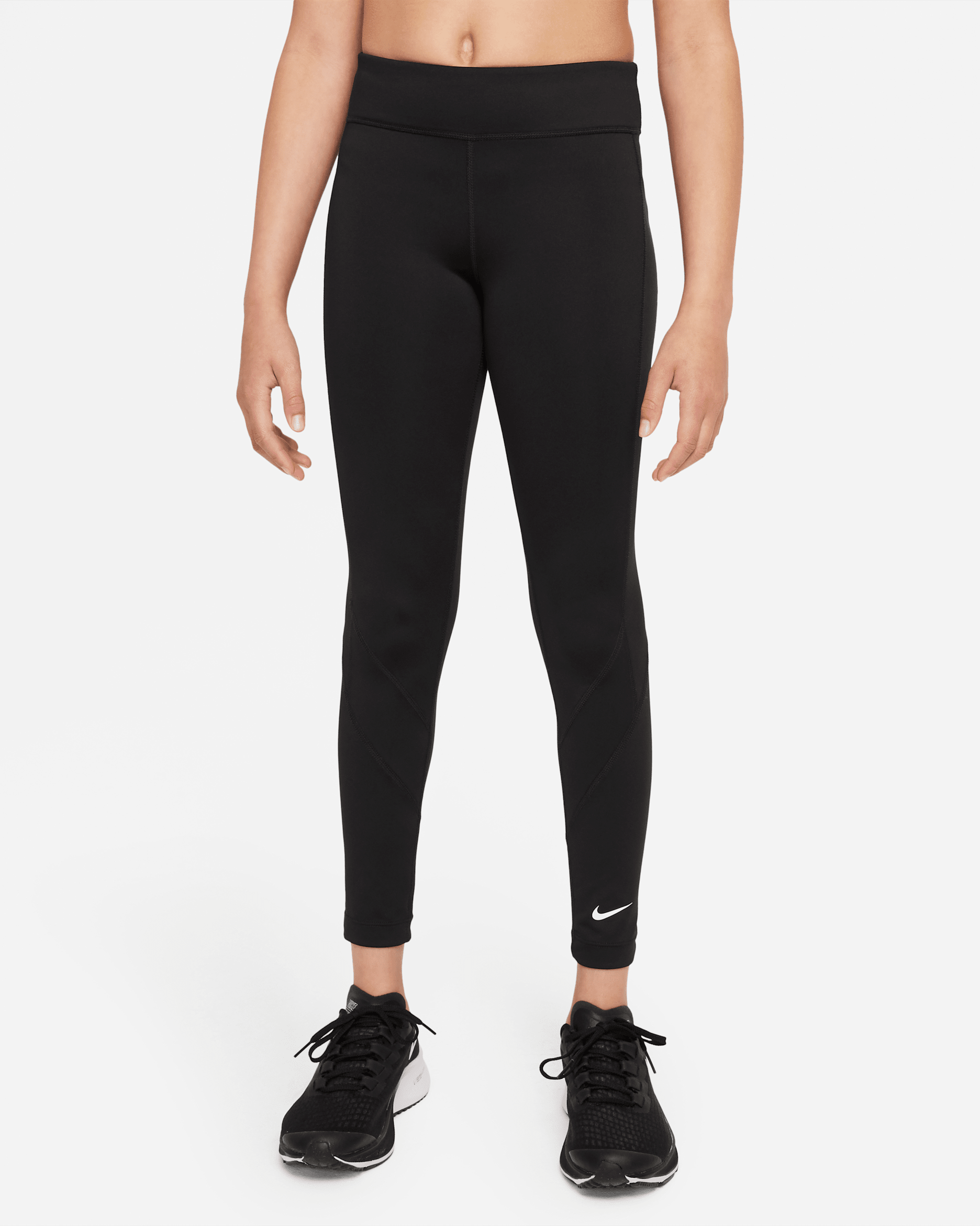 เลกกิ้งเด็กโต Nike Dri-FIT One (หญิง) - ดำ/ดำ/ดำ/ขาว