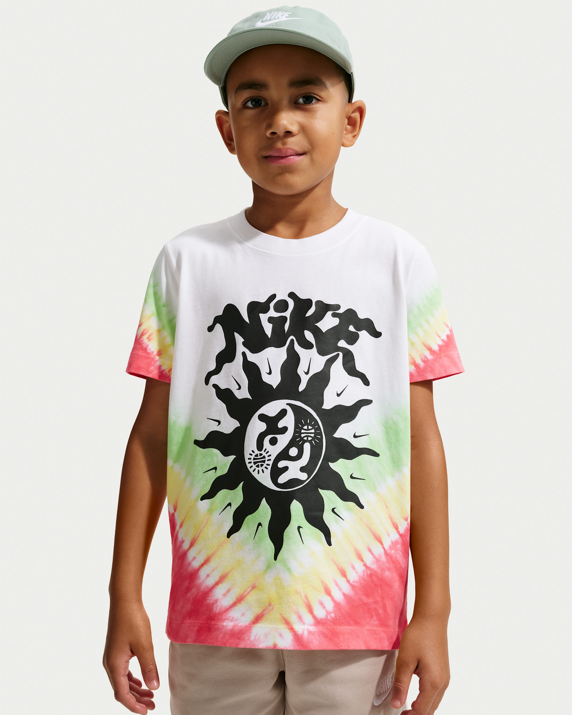 Playera de básquetbol para niños talla grande Nike - Blanco/Verde medio