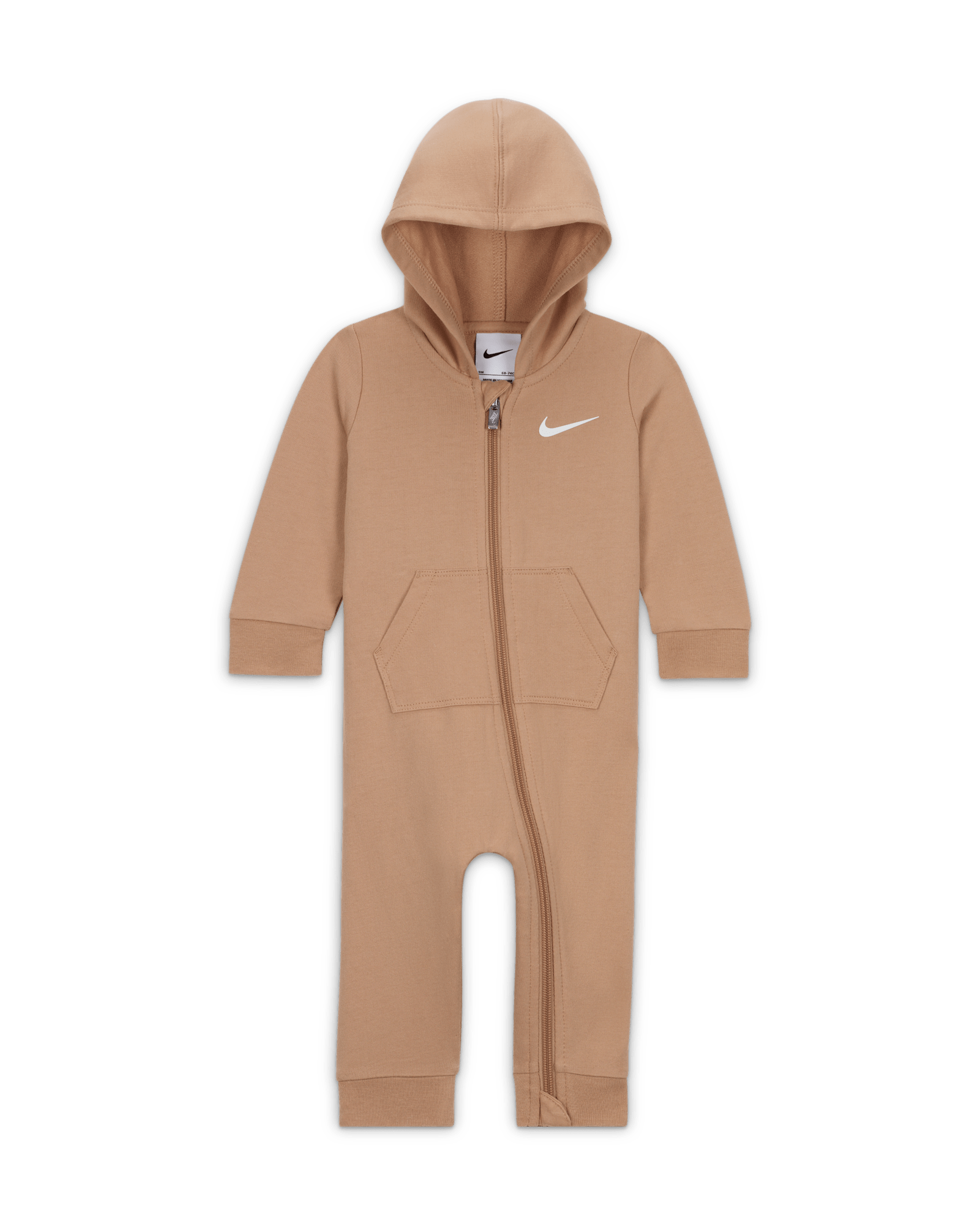 Nike Essentials Baby (0-9M) Hooded Coverall - Hemp