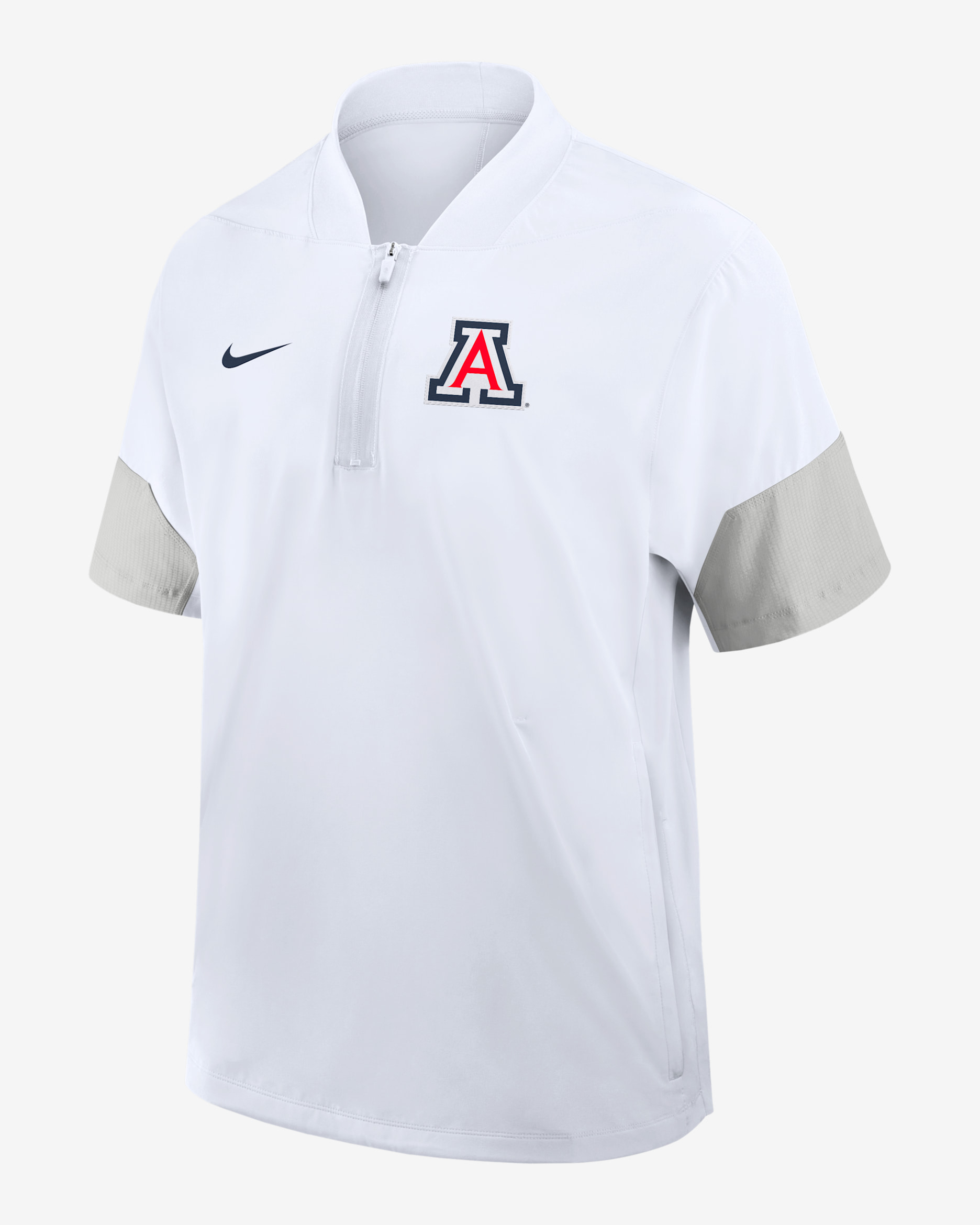Arizona Sideline Coach Men's Nike College 1/2-Zip Short-Sleeve Jacket - White
