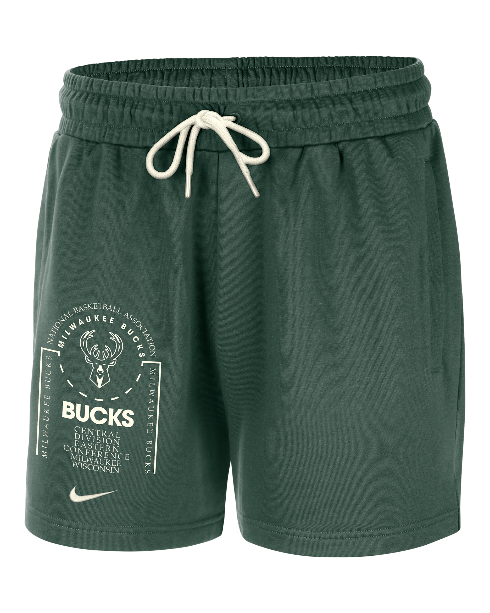 Milwaukee Bucks Club Courtside Men's Nike NBA Fleece Shorts - Fir/Sail