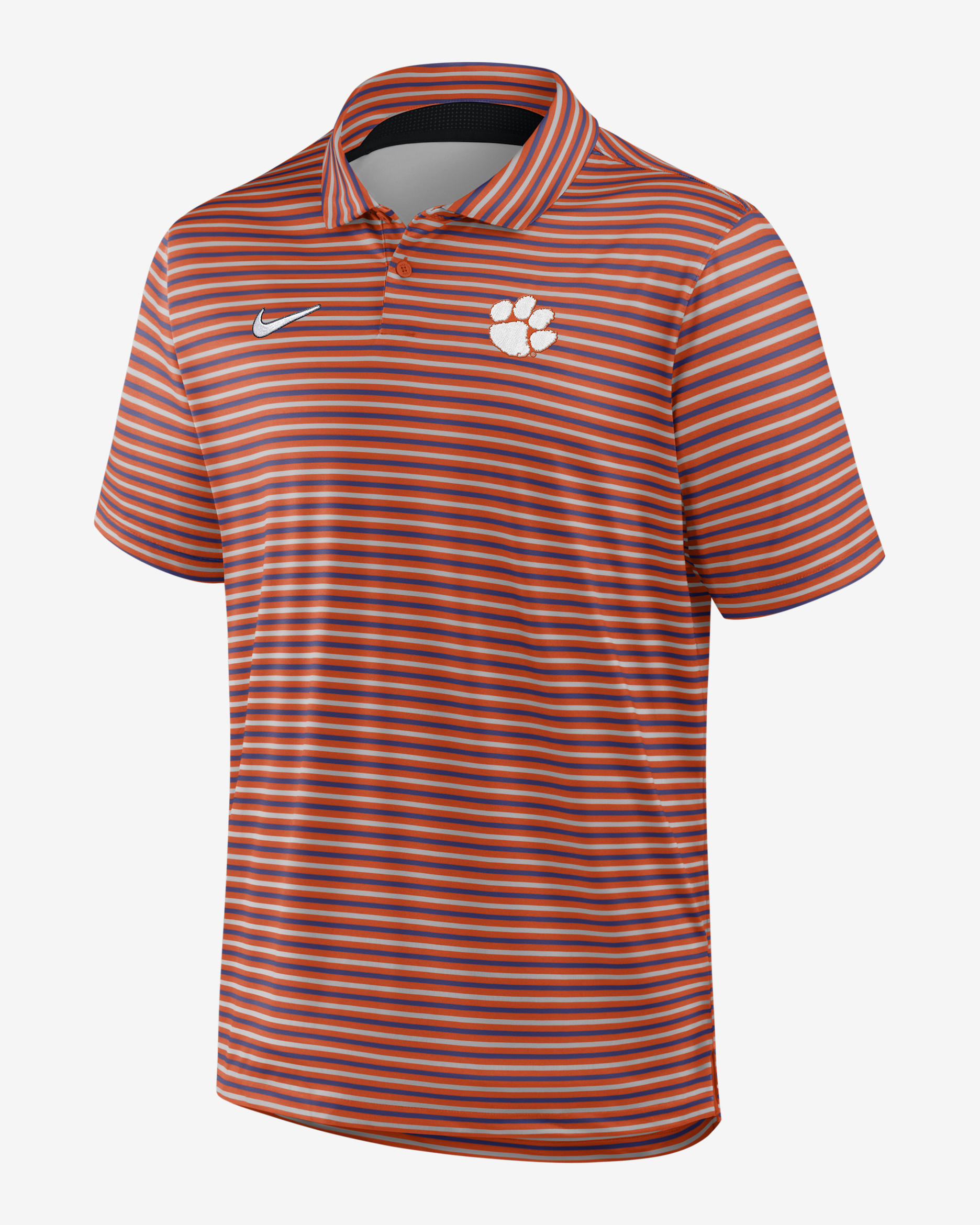 Polo universitario Nike Dri-FIT para hombre Clemson Tour Stripe - Naranja