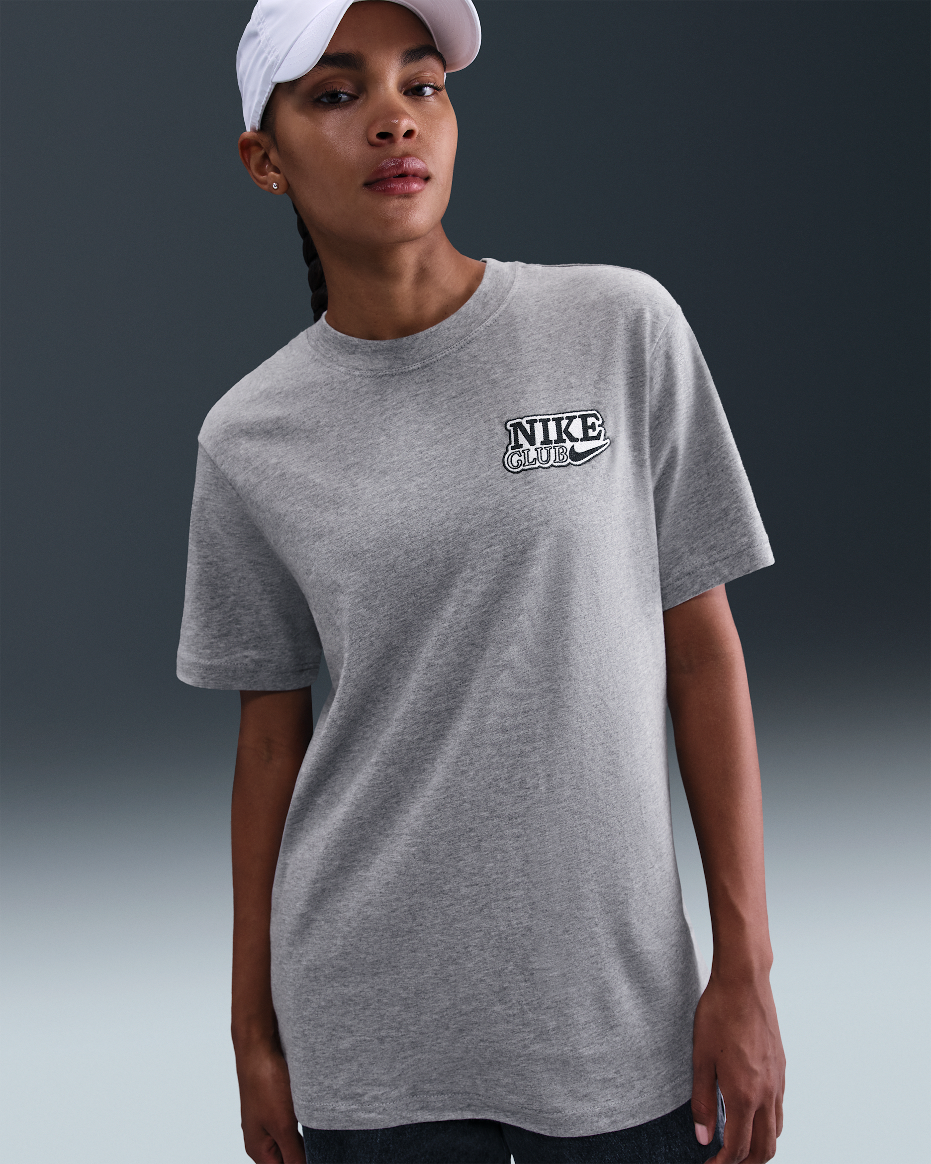Nike Sportswear Boxy Oversized T-Shirt - Dark Grey Heather