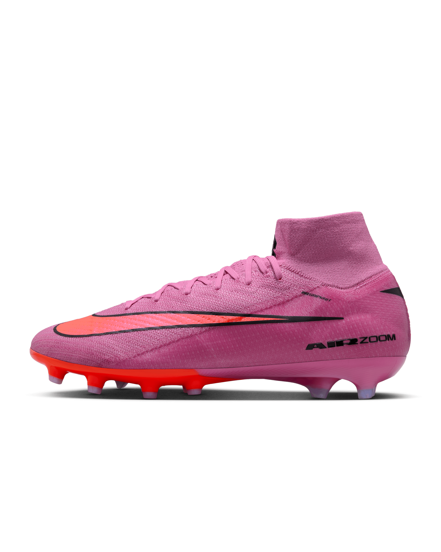 Nike Mercurial Superfly 10 Elite Artificial-Grass High-Top Soccer Cleats - Magic Flamingo/Total Crimson/Black