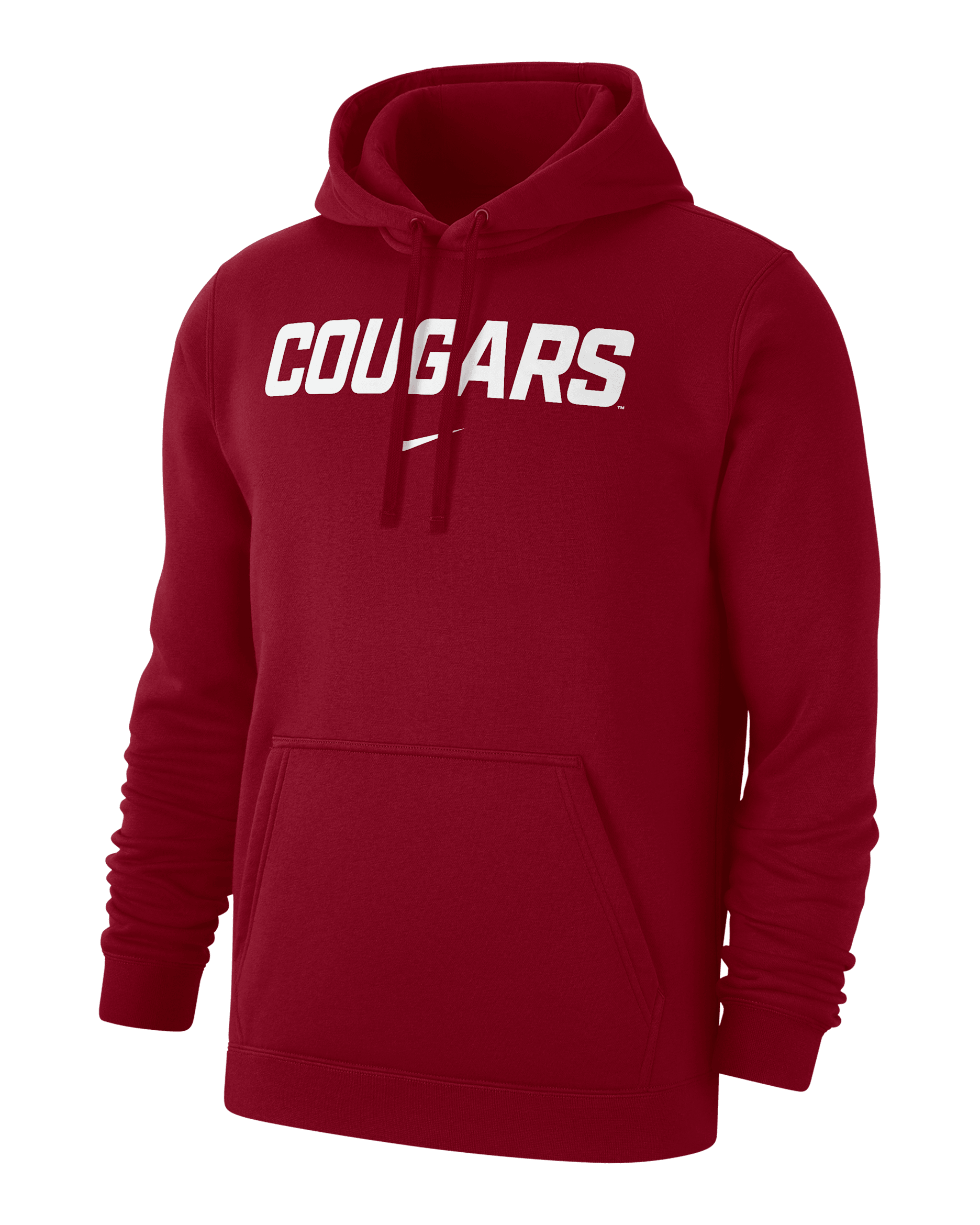 Washington State Club Fleece Men's Nike College Pullover Hoodie - Team Crimson