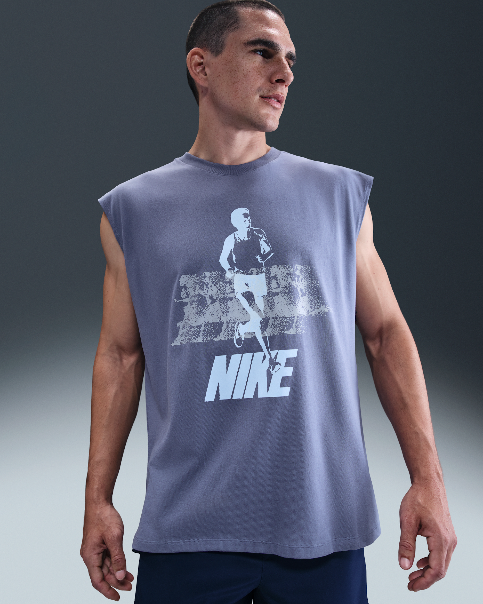 Haut de running sans manches Nike pour homme - World Indigo
