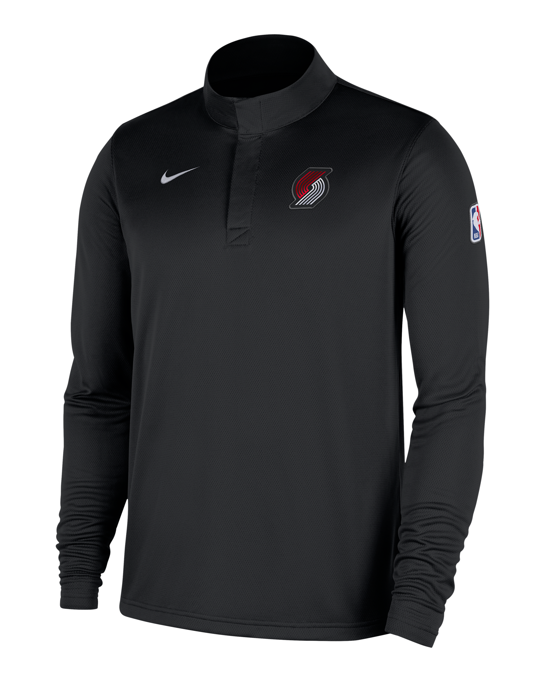 Portland Trail Blazers Men's Nike Dri-FIT NBA 1/4-Zip Long-Sleeve Top - Black/White
