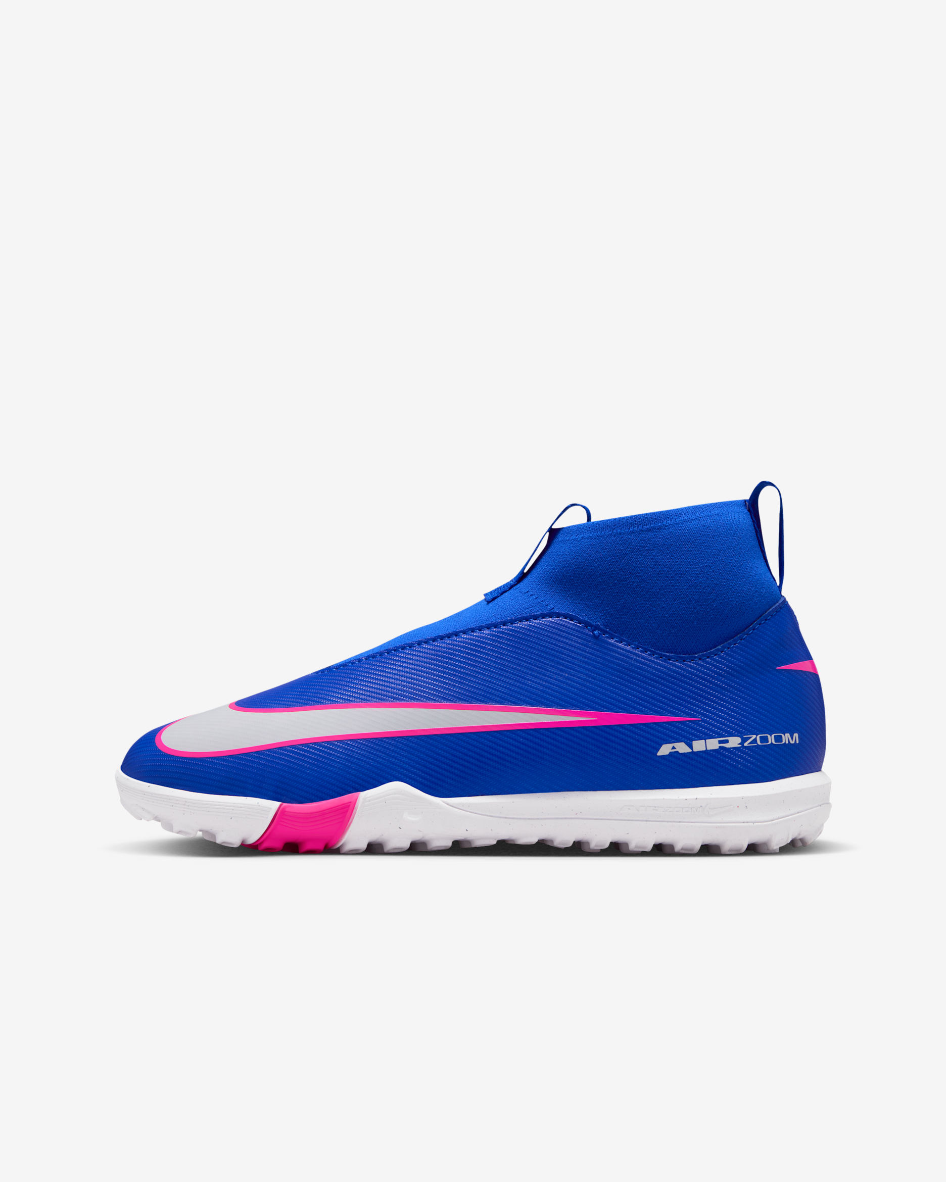 Nike Jr. Mercurial Superfly 10 Academy high top voetbalschoenen voor kleuters/kids (turf) - Racer Blue/Wit